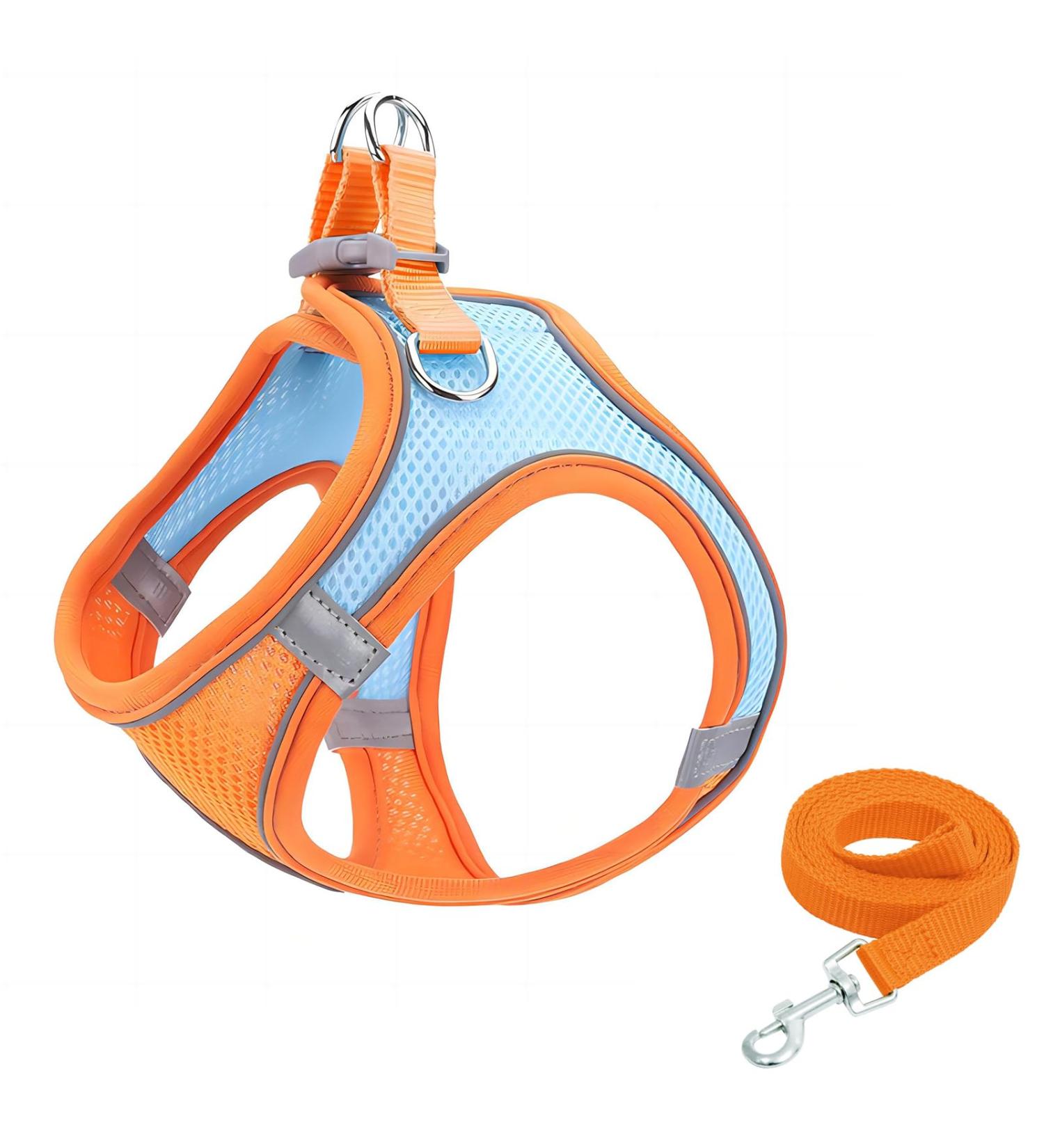 Shop Giapinst No Pull Dog Harness for Small Dogs - Adjustable Breathable Mesh Reflective Stripes - Medium Size (L) Available in Orange & Blue - Buy Online on GoSupps.com
