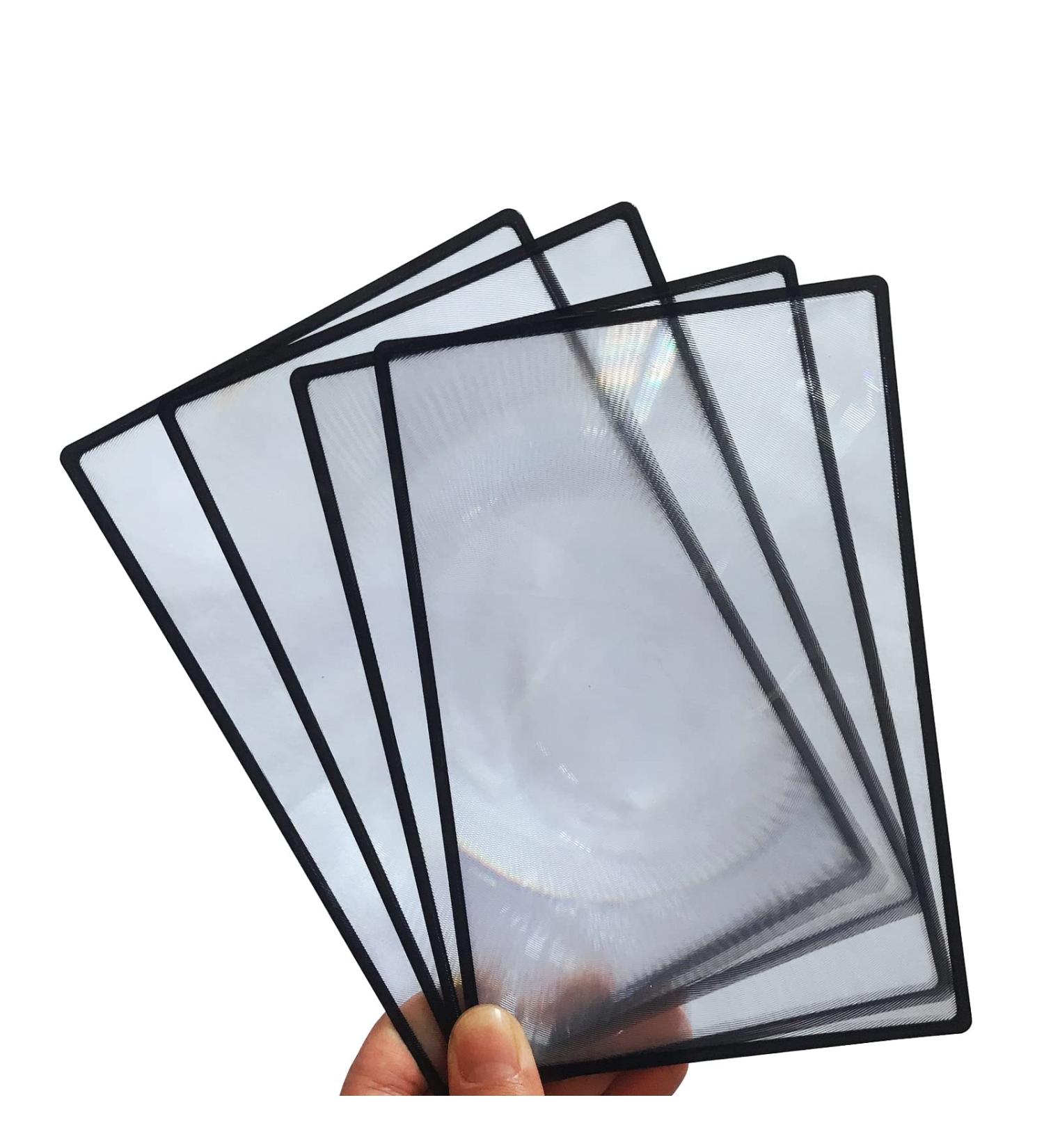 4pcs Page Magnifier Set - 3X Magnifying Lens Sheets for Reading Fine Print | Flexible Flat Magnifier Lenses by HYMAOME - Buy Online on GoSupps.com