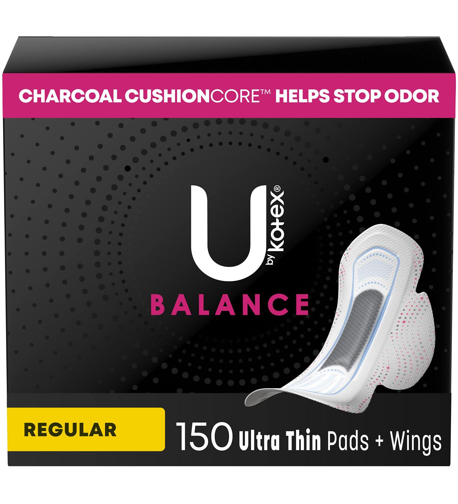 U by Kotex CleanWear Ultra Thin Pads with Wings Regular Absorbency - 150 Count Pack - Buy Online on GoSupps.com
