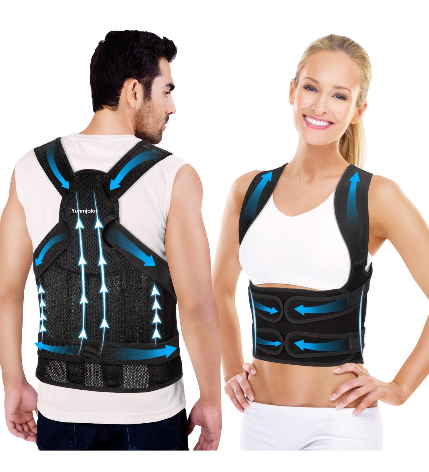 Back Brace Posture Corrector for Men & Women | Adjustable Kyphosis & Scoliosis Relief | Small Size for Waist Back & Shoulder Pain - Buy Online on GoSupps.com