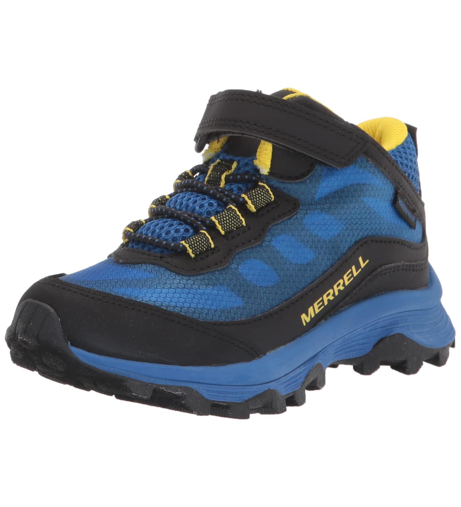 Merrell Kid's Moab Speed Mid Waterproof Hiking Boot Big Kid - Black/Royal - Buy Online on GoSupps.com
