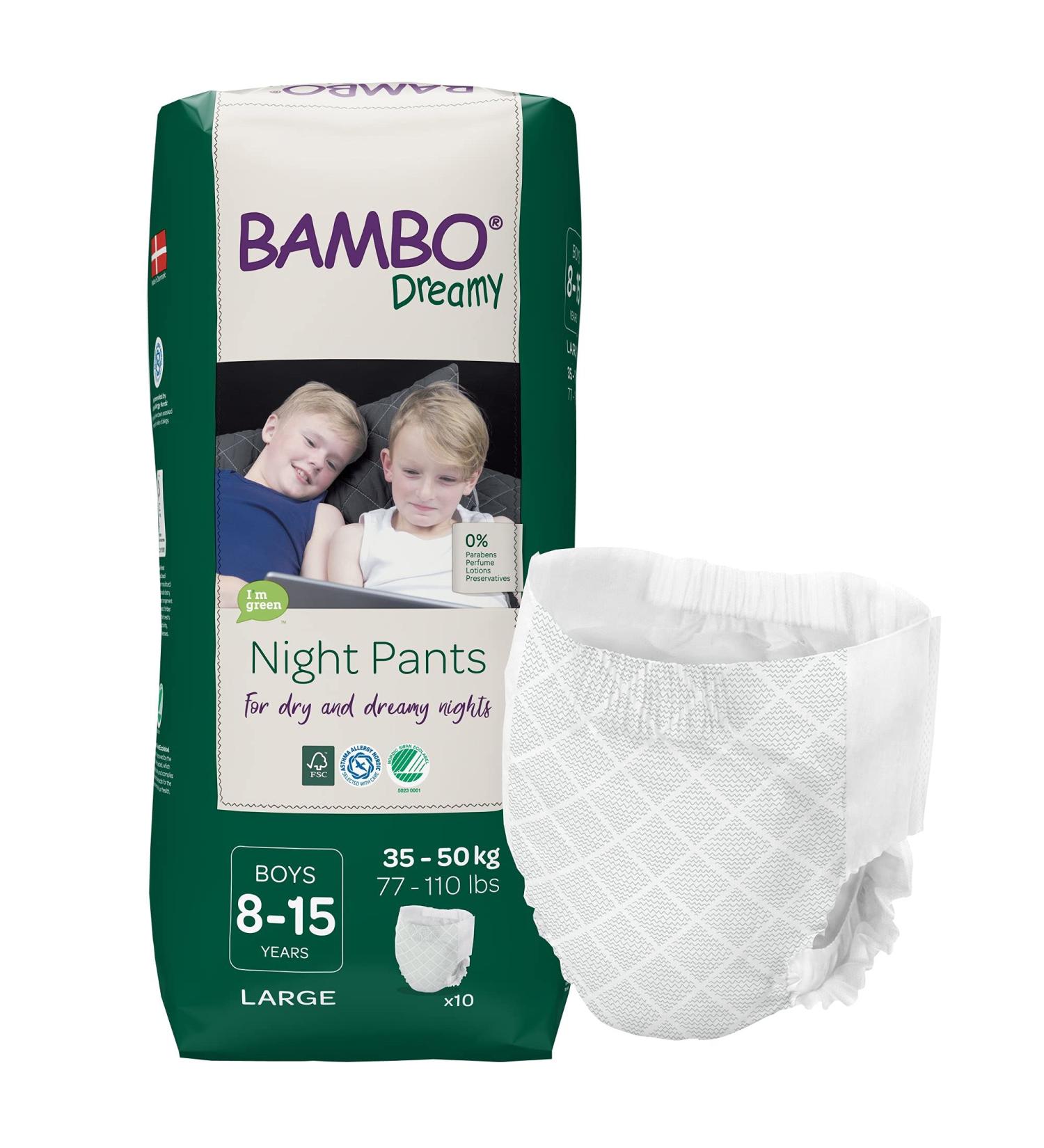 Bambo Nature Eco-Friendly Dreamy Night Pants Boys 8-15 Years - 30 Count (3 Packs of 10) - Buy Online on GoSupps.com