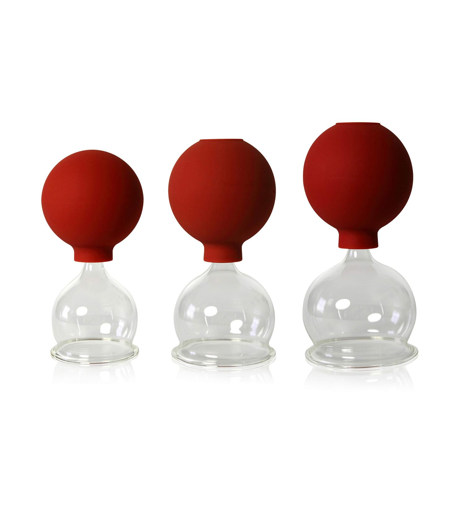 Buy Lauschaer Glass Cupping Set (3-Piece) - Professional Fireless Hand-Blown Cups 45-55-65mm for Medical Use - Buy Online on GoSupps.com