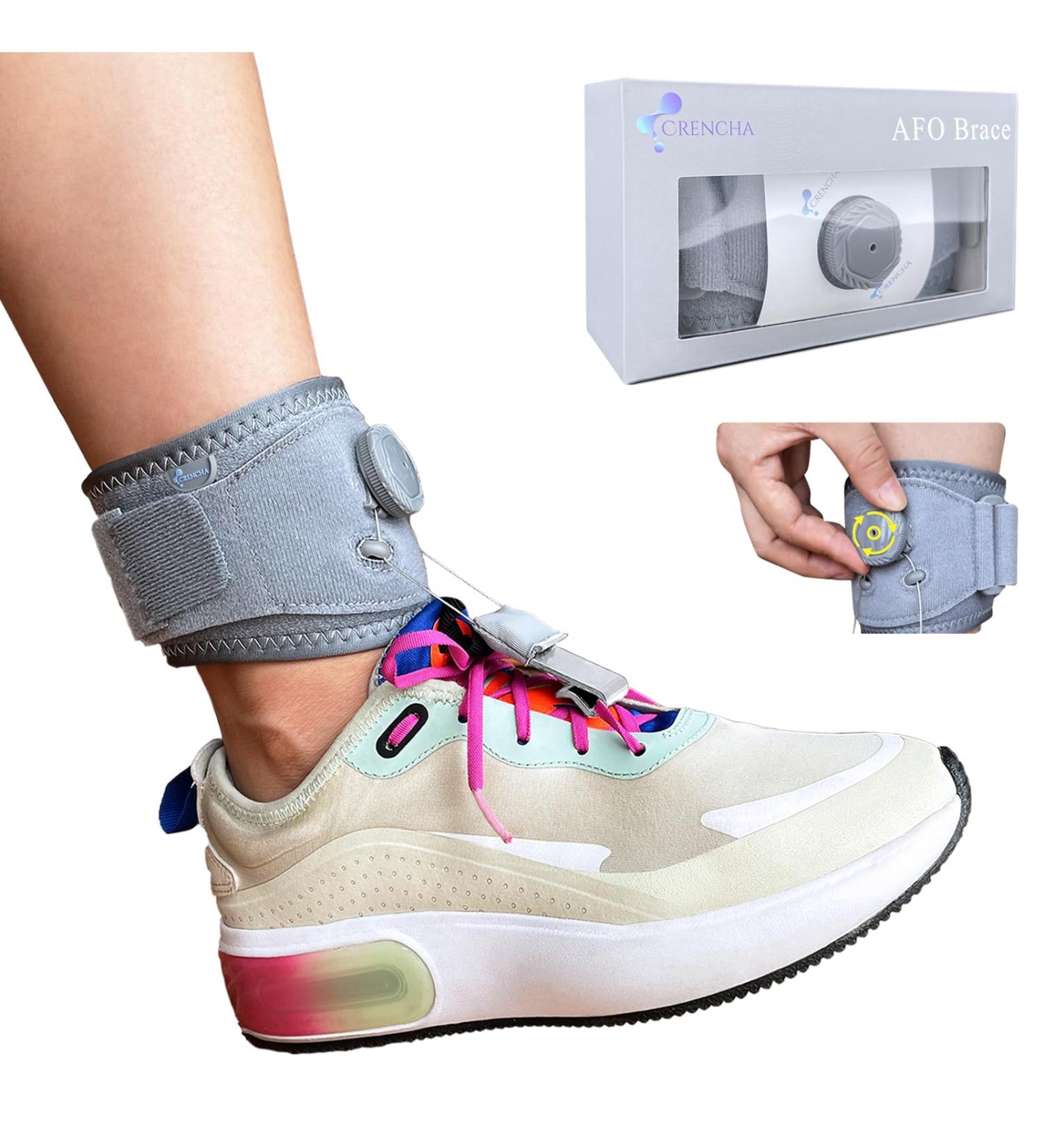 Upgraded Drop Foot Brace for Women & Kids - Adjustable Gray Orthosis with 3-Point Stability Fits Right/Left Foot | Medium Size - Buy Online on GoSupps.com