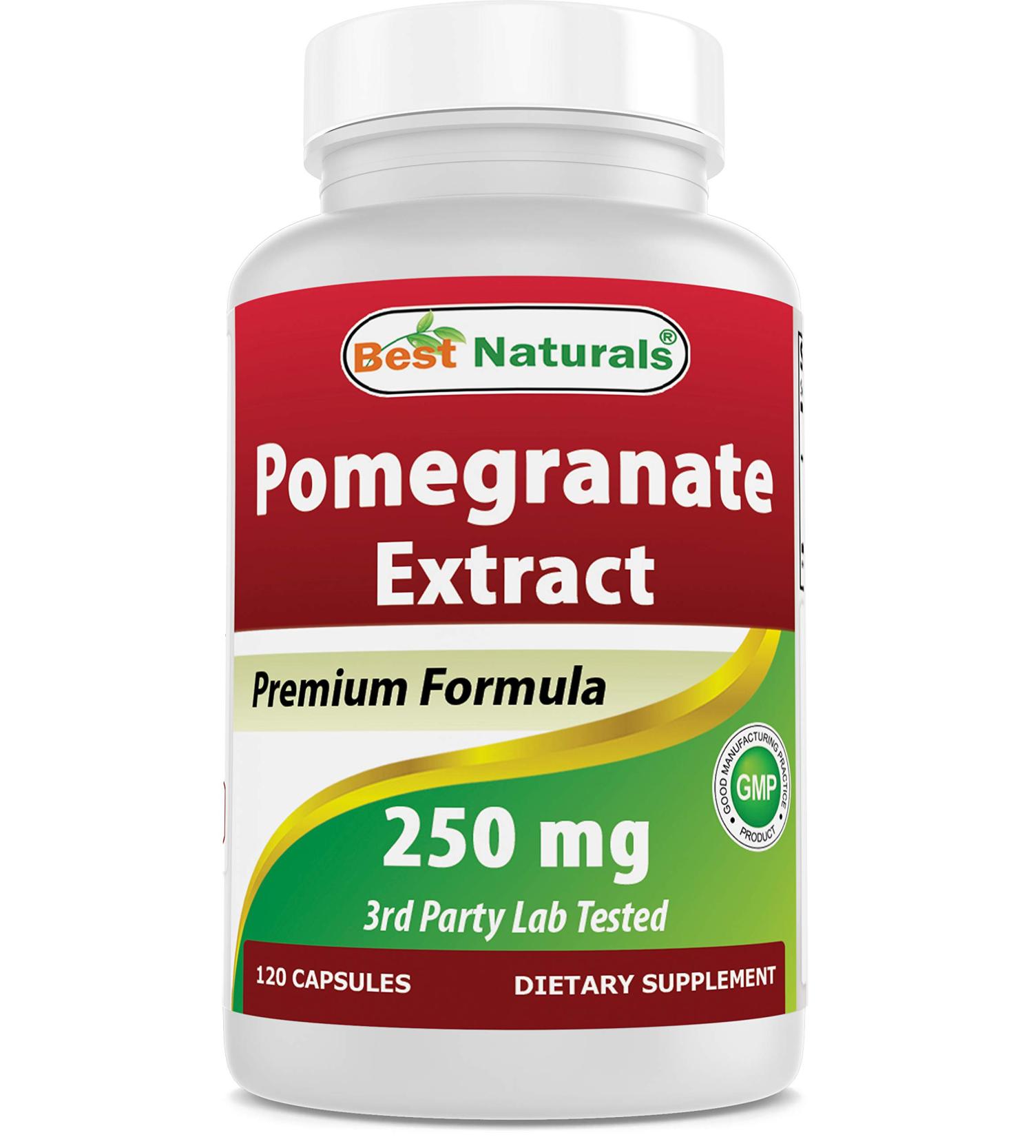 Best Naturals Pomegranate Extract 250mg - 120 Capsules | Powerful Antioxidant Supplement - Buy Online on GoSupps.com
