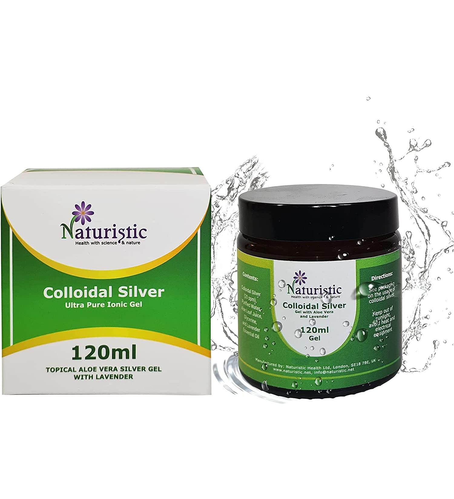 Naturistic Health Premium Colloidal Silver Gel with Aloe Vera and Lavender 20 PPM 120ml - Natural Immune Support - Buy Online on GoSupps.com