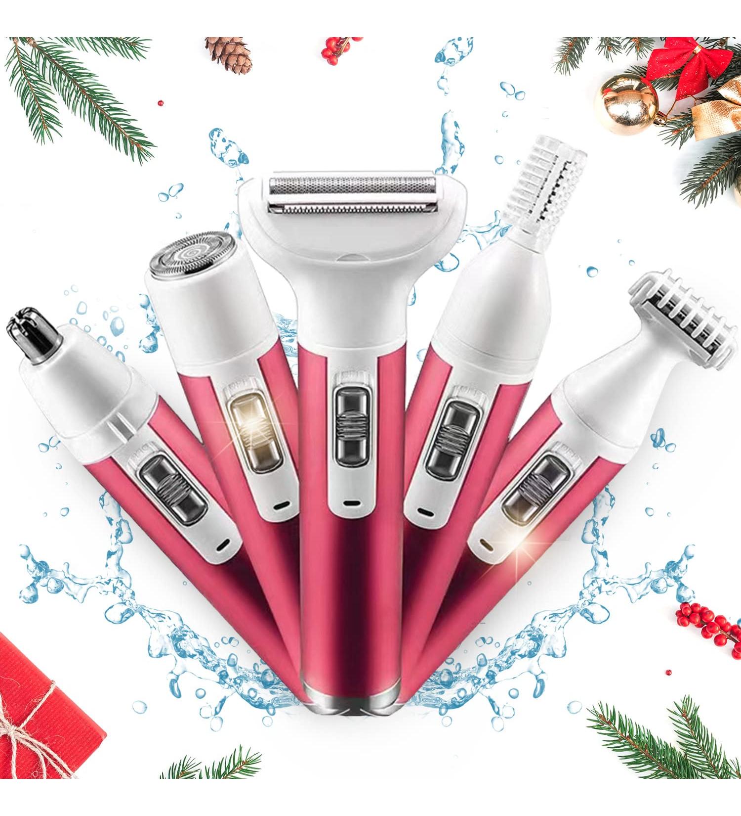 SIMOULI 5 in 1 Electric Razor for Women - Painless Hair Removal for Legs, Underarms, Bikini Line, Face, Eyebrow & Nose - Wet & Dry Bikini Trimmer Included - Buy Online on GoSupps.com