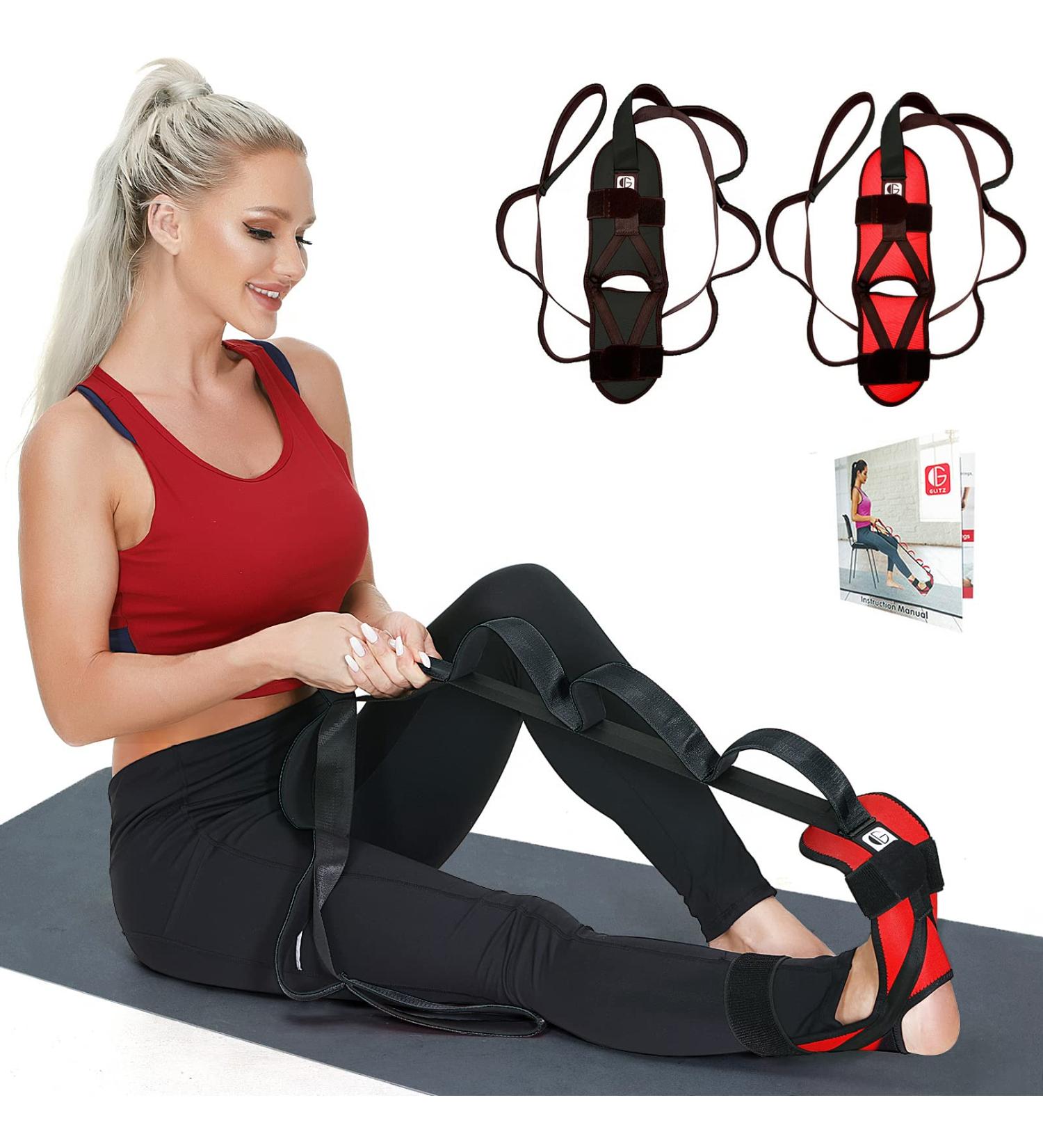 Premium Foot & Calf Stretcher for Plantar Fasciitis - Strengthens, Relieves Heel Spurs - Red - Buy Online on GoSupps.com