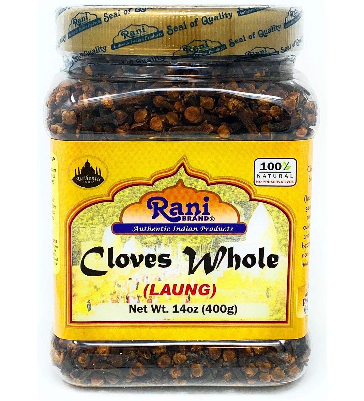 Rani Cloves Whole (Laung) 14oz - Hand Selected Spice for Food, Tea, Pomander Balls & Potpourri - All Natural & Non-GMO - Bulk PET Jar - Indian Origin - 14 Ounce Jar - Buy Online on GoSupps.com