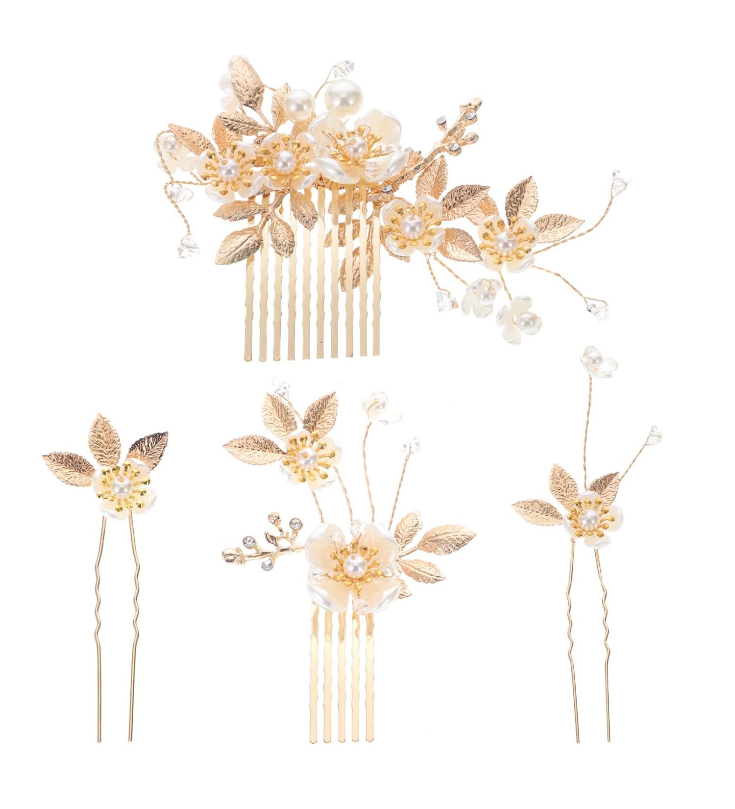 FRCOLOR Set wedding hair comb bridal hair Bride Hair Comb Bride Hair Pin Flower Crystal Hair Comb wedding headpiece Bridal Side Combs vintage zinc alloy bridesmaid rhinestones Comb - Buy Online on GoSupps.com