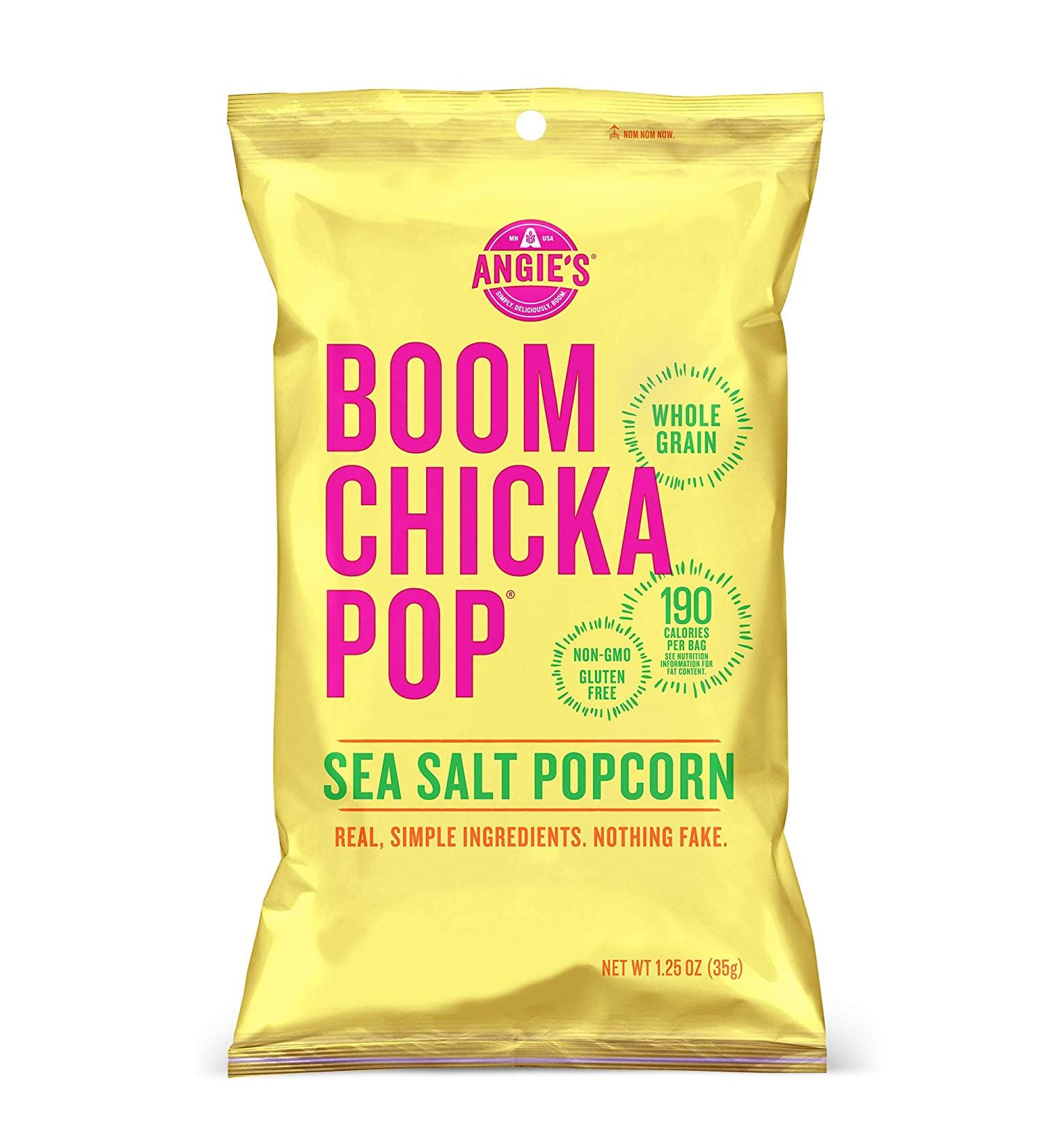 AngieÃ¢â¬â¢s BOOMCHICKAPOP Sea Salt Popcorn - 12-Pack (1.25 oz Bags) | Healthy Snack - Buy Online on GoSupps.com