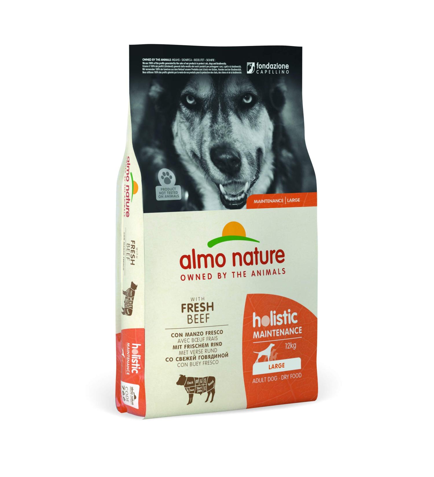 Almo Nature Holistic Adult Dog Maintenance Large with fresh beef complete dry food for adult dogs - large races- 12kg beef 1 piece (1 Pack)