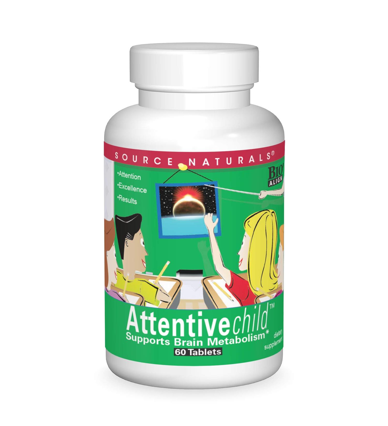 Source Naturals Attentive Child 60 Tablets - Focus & Clarity Supplement for Kids - Buy Online on GoSupps.com