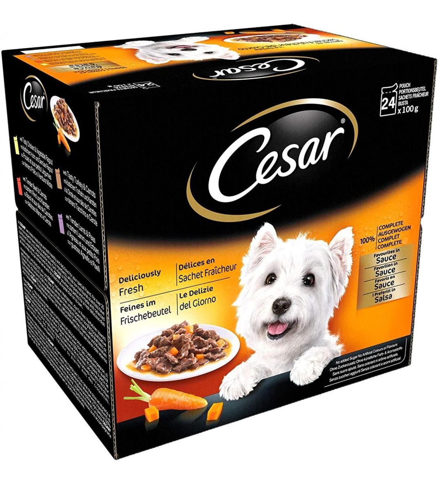 MARS Cesar Deliciously Fresh Pack of 4 Dog Pouches in Sauce 12 x 100 g