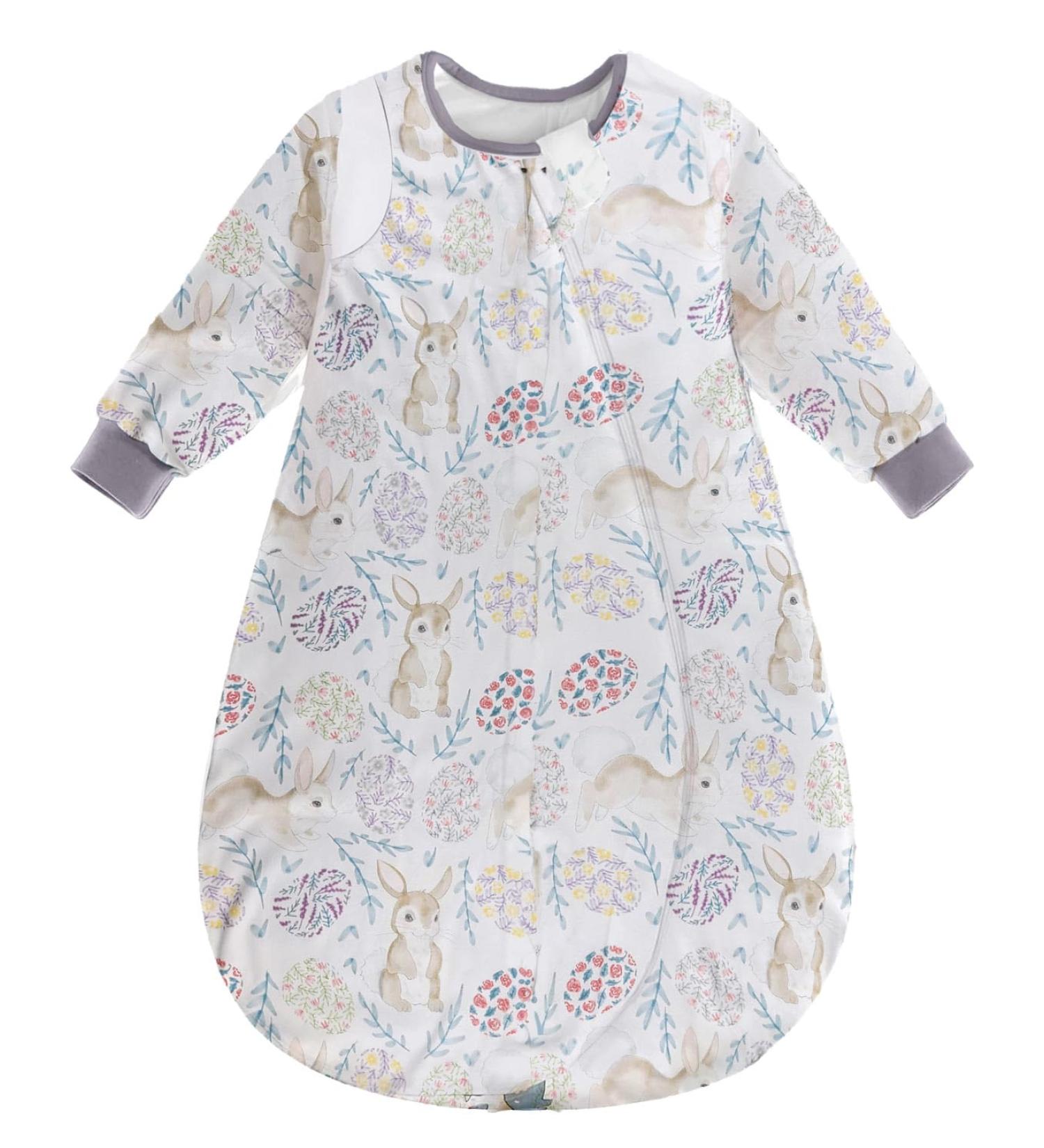 MOXTOYU 100% Cotton Baby Sleeping Bag 2.5 Tog with Detachable Sleeves | Swaddle Blanket for Newborns | Rabbit Design | Purple | 0-6M - Buy Online on GoSupps.com