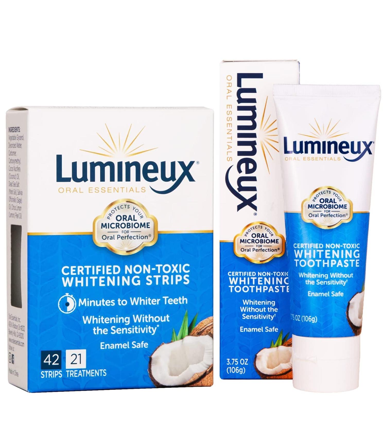 Oral Essentials Teeth Whitening Strips and Toothpaste - Dentist Formulated, Sensitivity Free, Non-Toxic - SLS Free with No Artificial Flavors or Colors - Buy Online on GoSupps.com