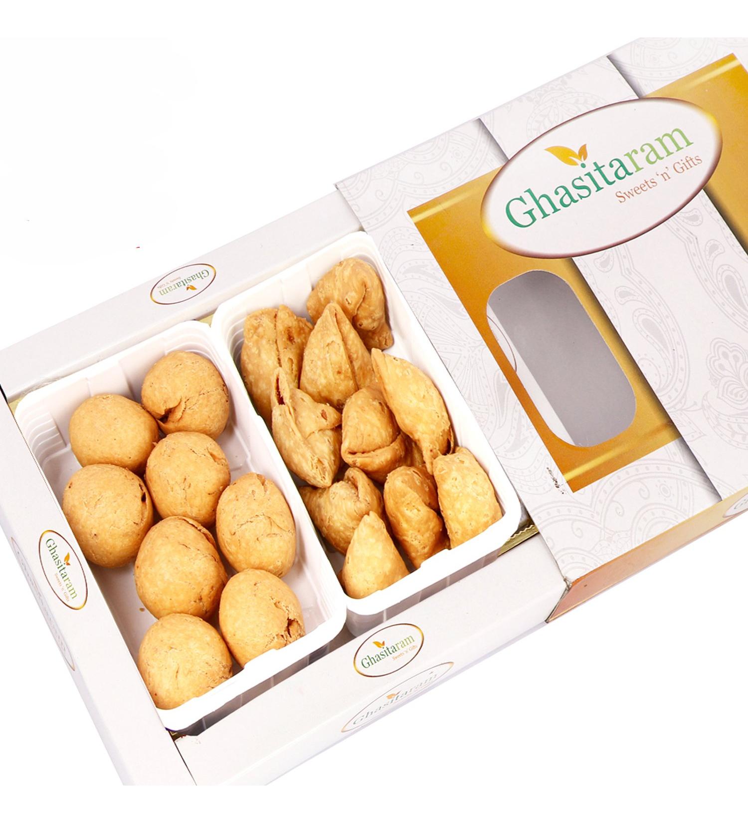 Holi Gifts: Farsaan Samosa and Farsaan Kachori Hamper - Buy Online on GoSupps.com
