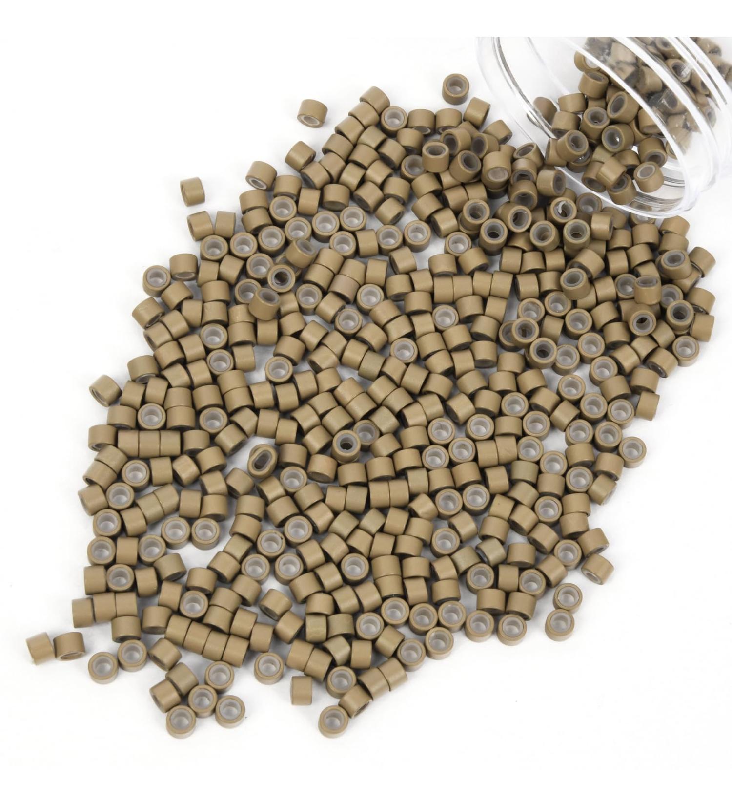 Vlasy 600 Pcs Silicone Micro Rings for I Tip Hair Extensions 5mm Micro Nano Beads Micro Links Hair Beads (Light Brown) Micro-5mm-600Pcs Light Brown - Buy Online on GoSupps.com