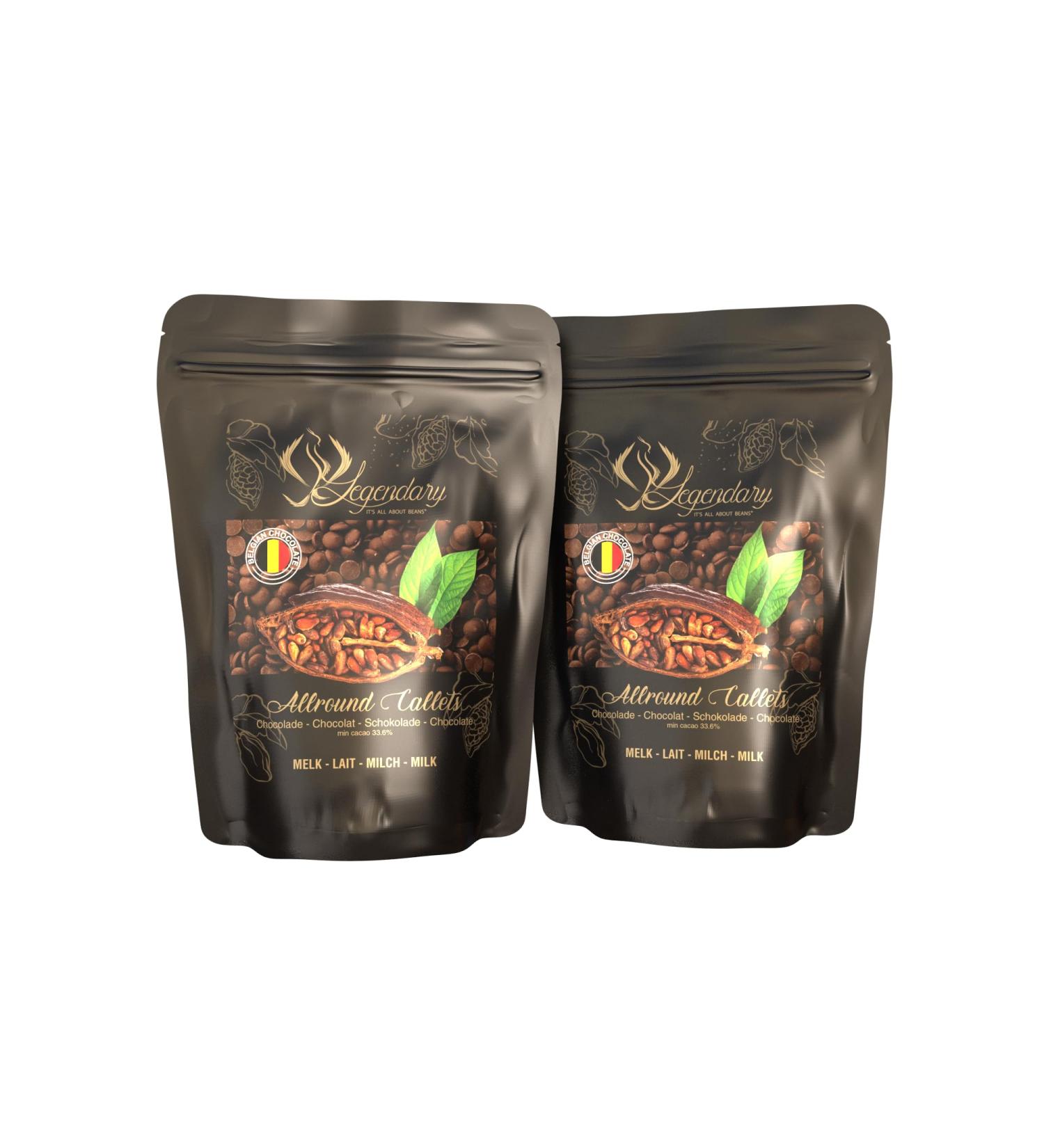 Legendary its all about beans CALLETS MILK Original pastilles drops of pure Belgian milk chocolate ideal for hot chocolate and much more MILK 2 x 1 kg - Buy Online on GoSupps.com