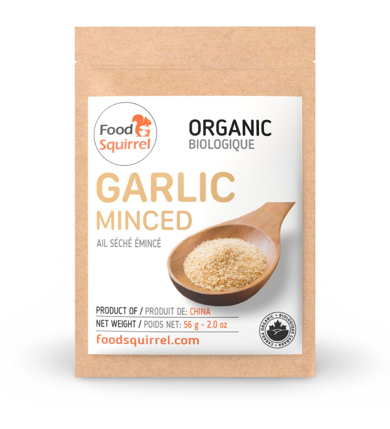 Organic Minced Garlic Dried 2oz (56g) High in Sulfur Phenols & Saponins Add Umami Essence & Savory Flavor Sprinkle Into Your Sauces Marinades or Rubs Minced Garlic 2oz (56g) - Buy Online on GoSupps.com
