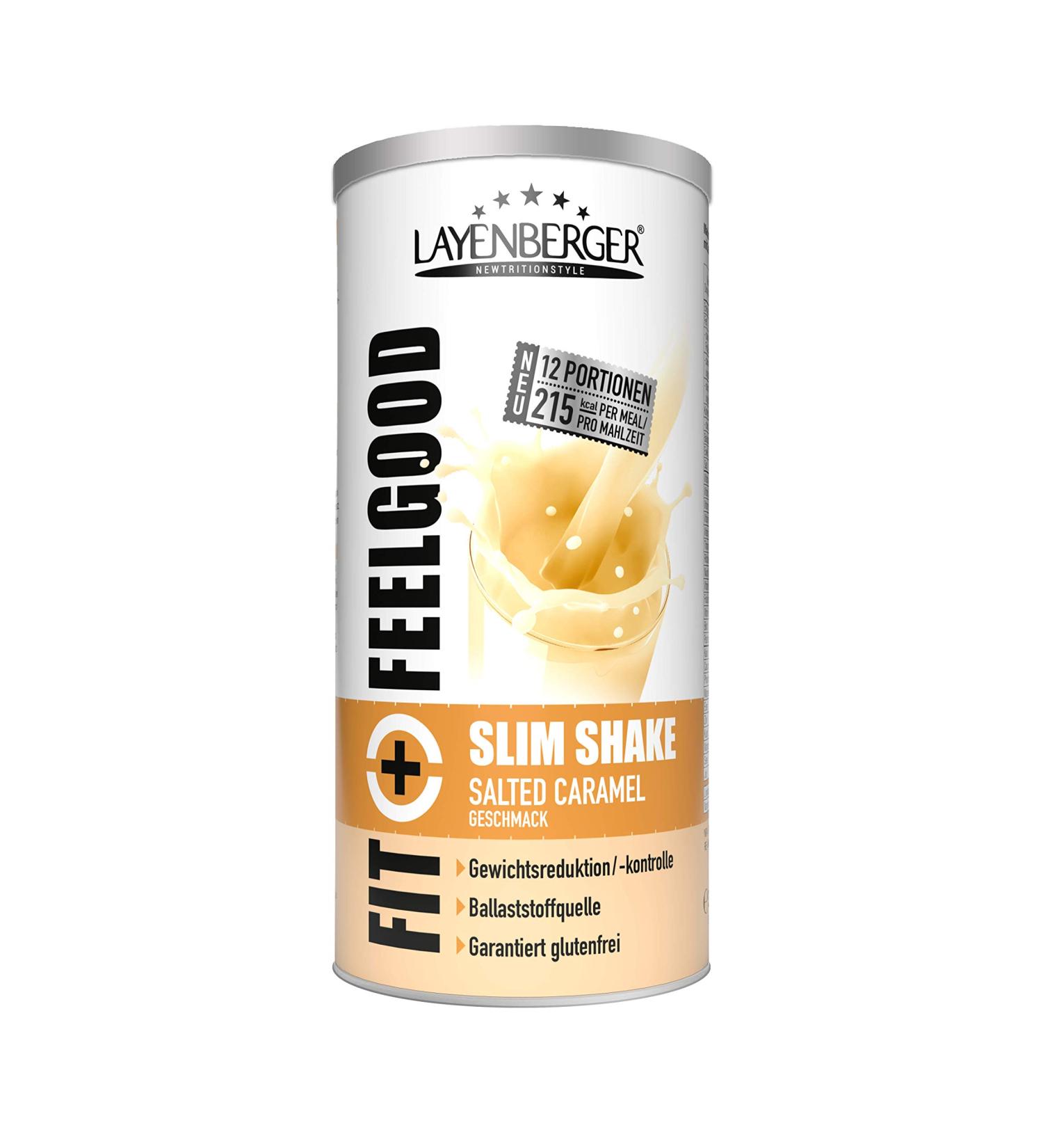 Layenberger Fit+Feelgood Slim Salted Caramel Low-Calorie Meal Replacement (215 kcal) for Weight Loss Gluten-Free | 396g - Buy Online on GoSupps.com
