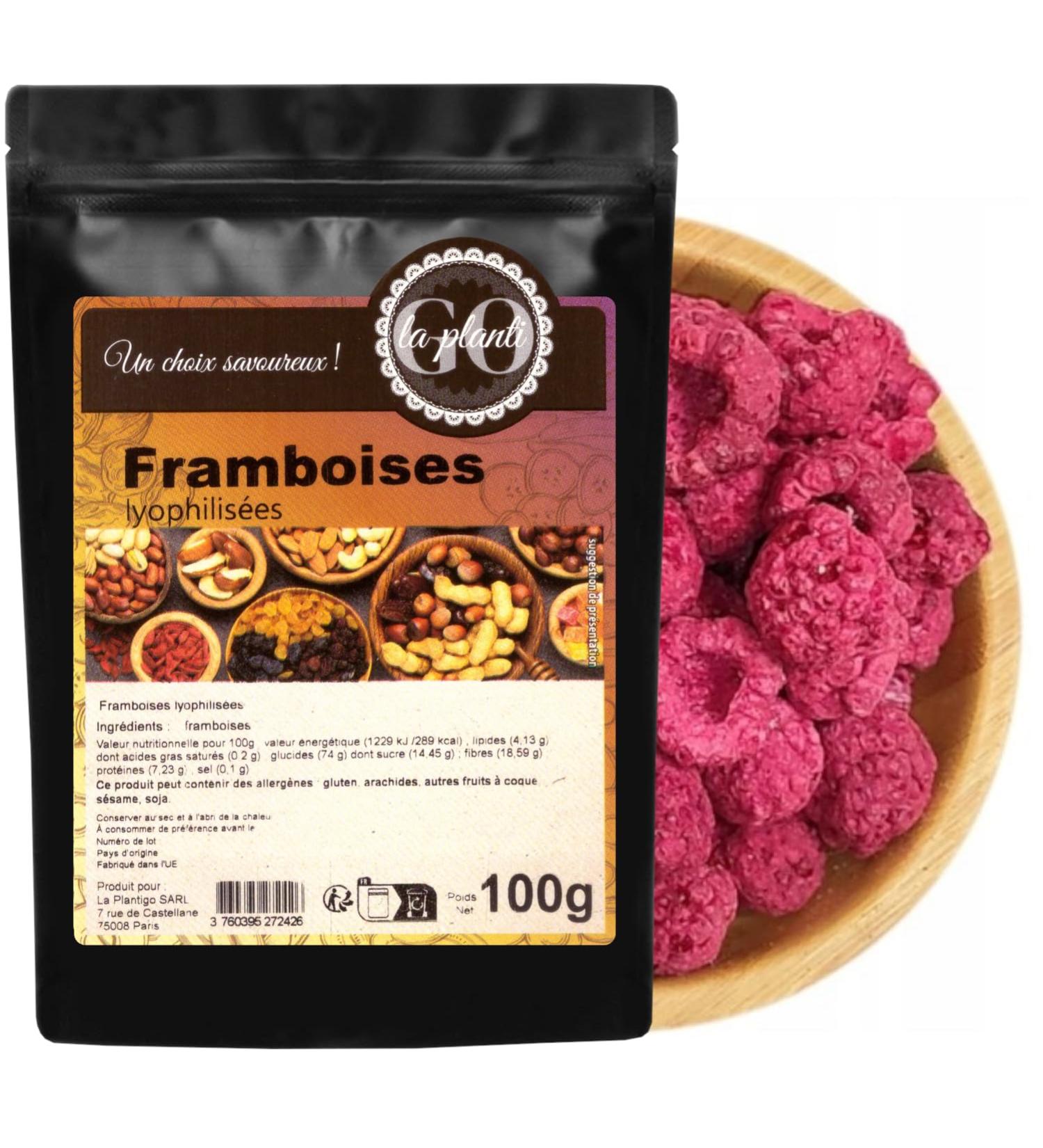 LA PLANTIGO Freeze-dried raspberries 100g - LA PLANTIGO