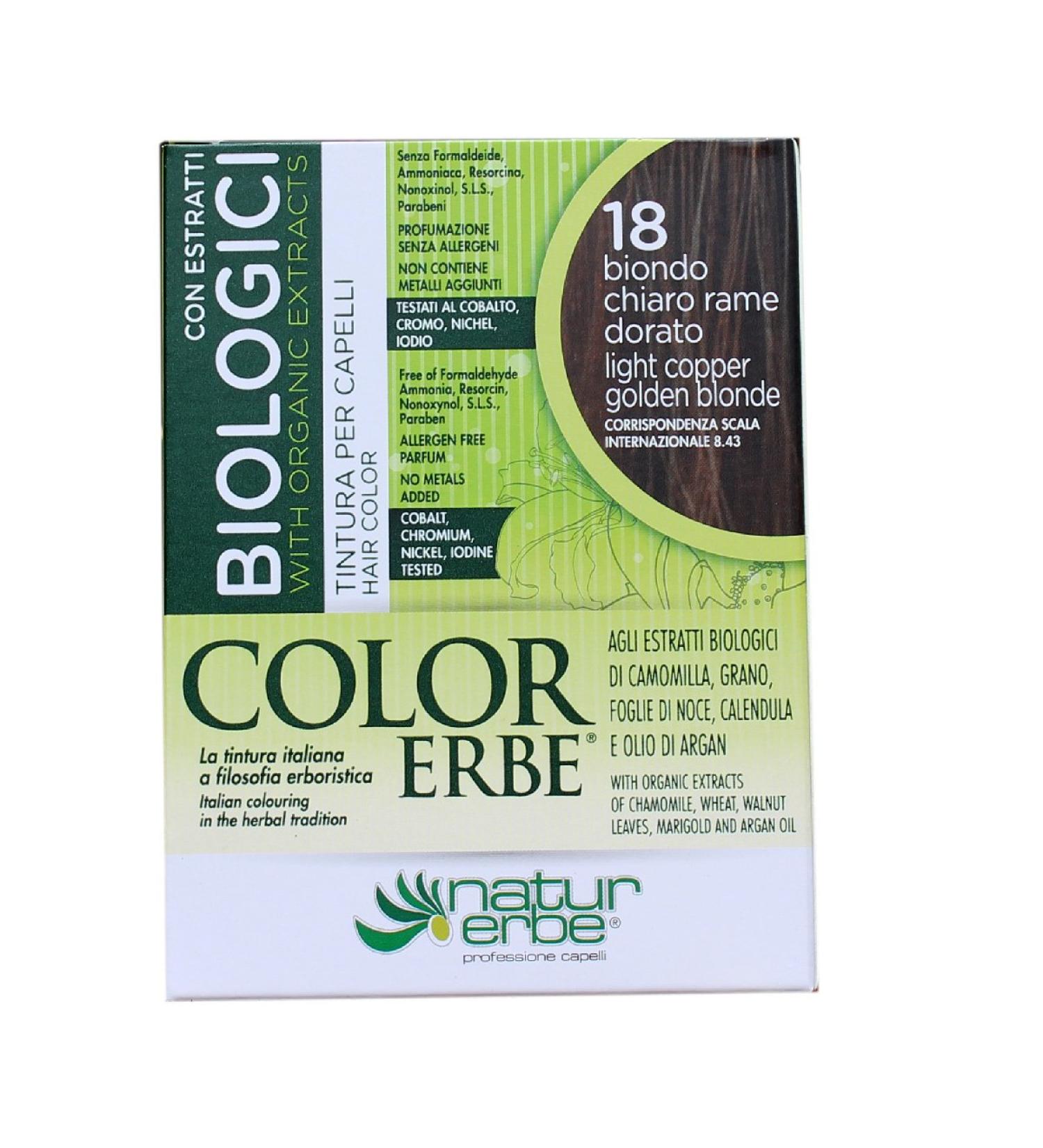 naturerbe Color Herb Extracts Bio Dyeing 18 Light Blonde Copper Gold - Buy Online on GoSupps.com