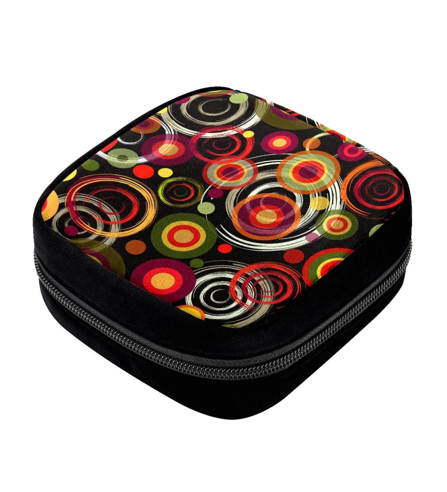 GIAPB Period Bag | Sanitary Napkin Storage & Pad Holder | Makeup Pouch | Colorful Circle Art Illustration Color2726 - Buy Online on GoSupps.com