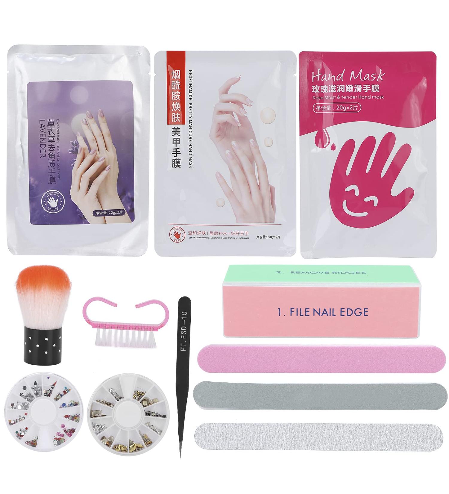 11PC Nail Art Tool Set - Skin Moisturizing Peel Mask Nail Files & Decor Accessories for Perfect Manicure - Buy Online on GoSupps.com