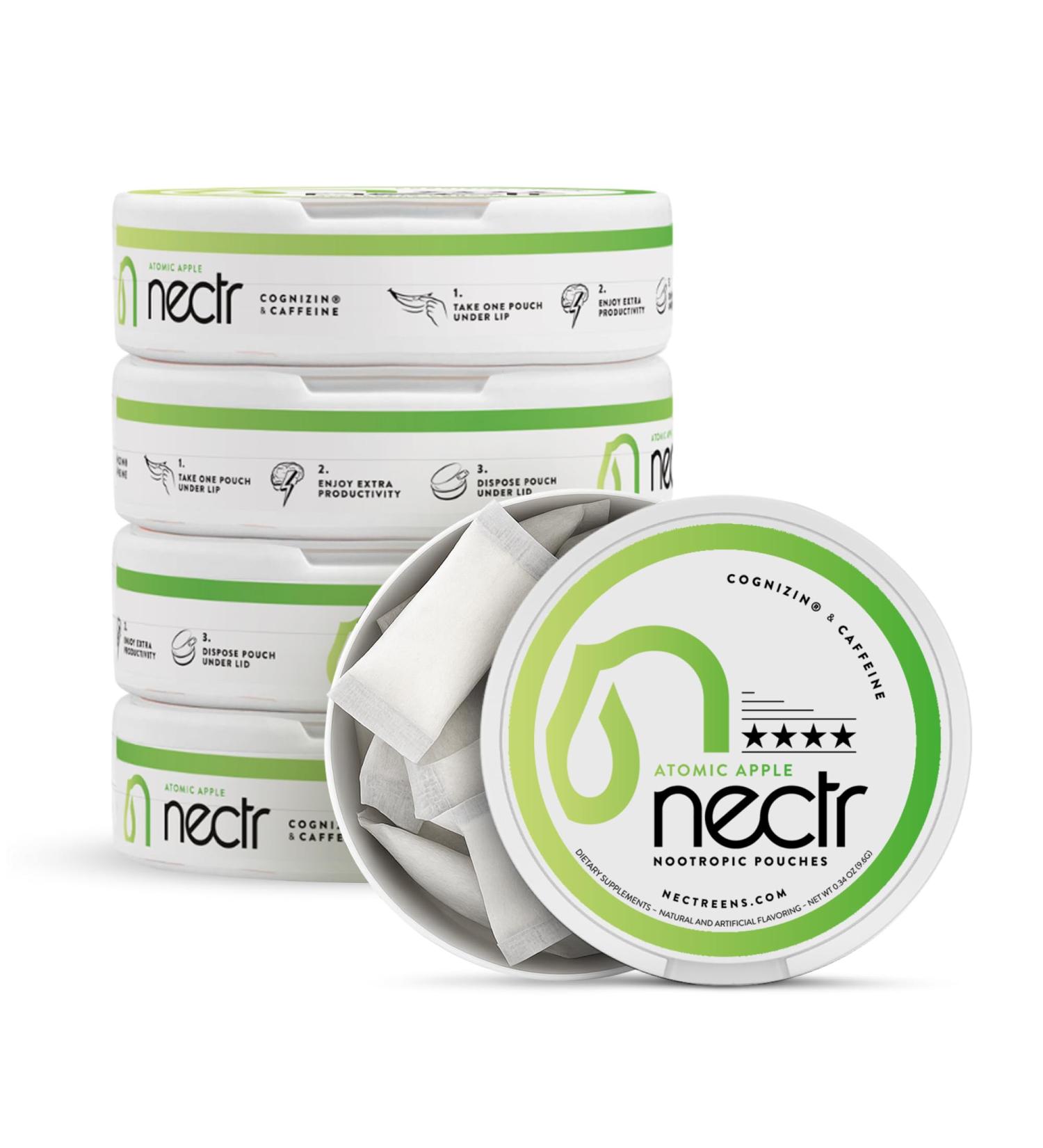 Nectr Energy Nootropic Pouches Atomic Apple Flavored Caffeine Pouches with Cognizin Citicoline. Sugar-Free Brain Treats. Smooth Sustained Focus & Energy Supplement - 1 Puck of 16pcs Atomic Apple 1 Count (Pack of 1) - Buy Online on GoSupps.com
