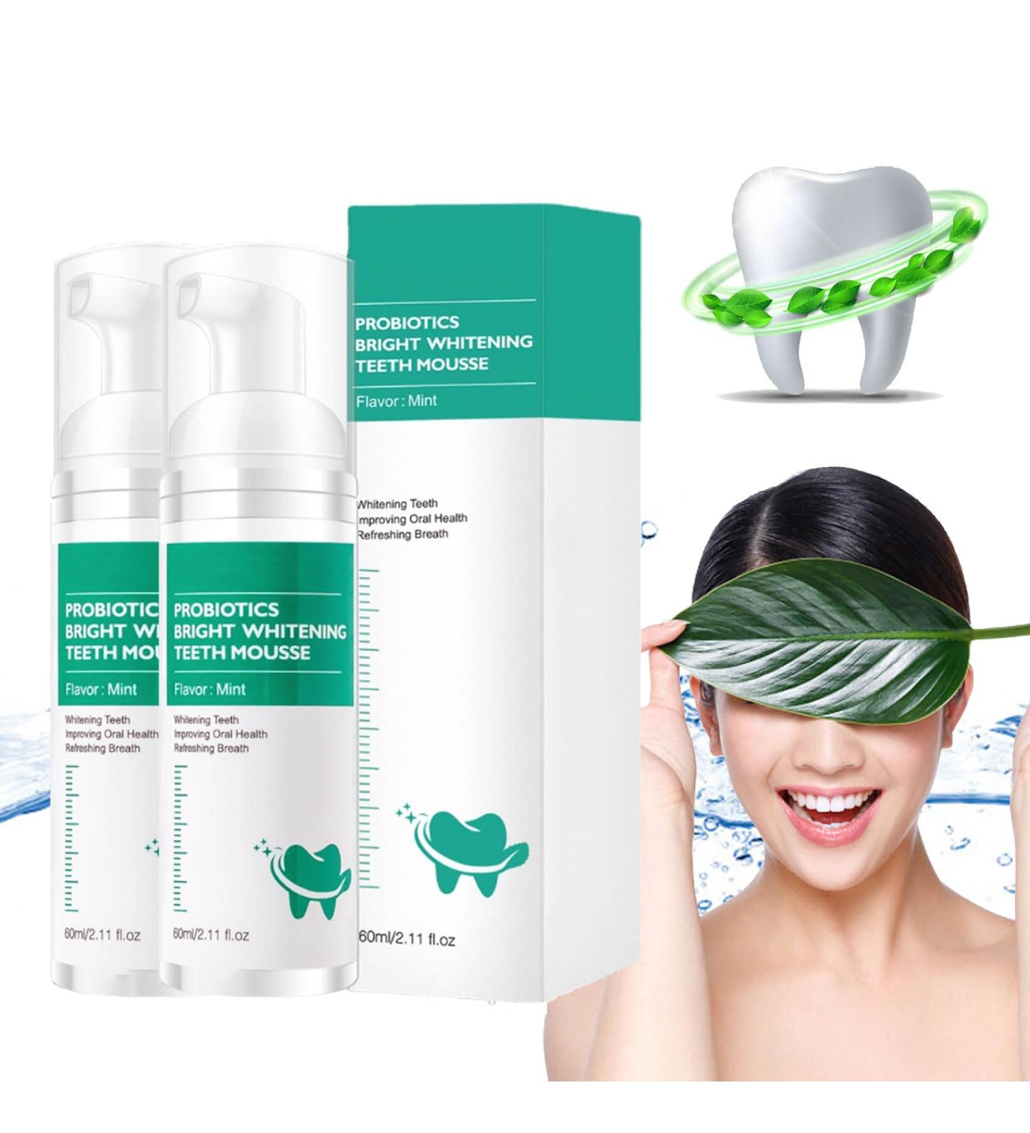 Probiotics Bright Whitening Teeth Mousse - Oral Repair Treatment & Gum Repair Foam (2PC) | Best Teeth Whitening Solution - Buy Online on GoSupps.com