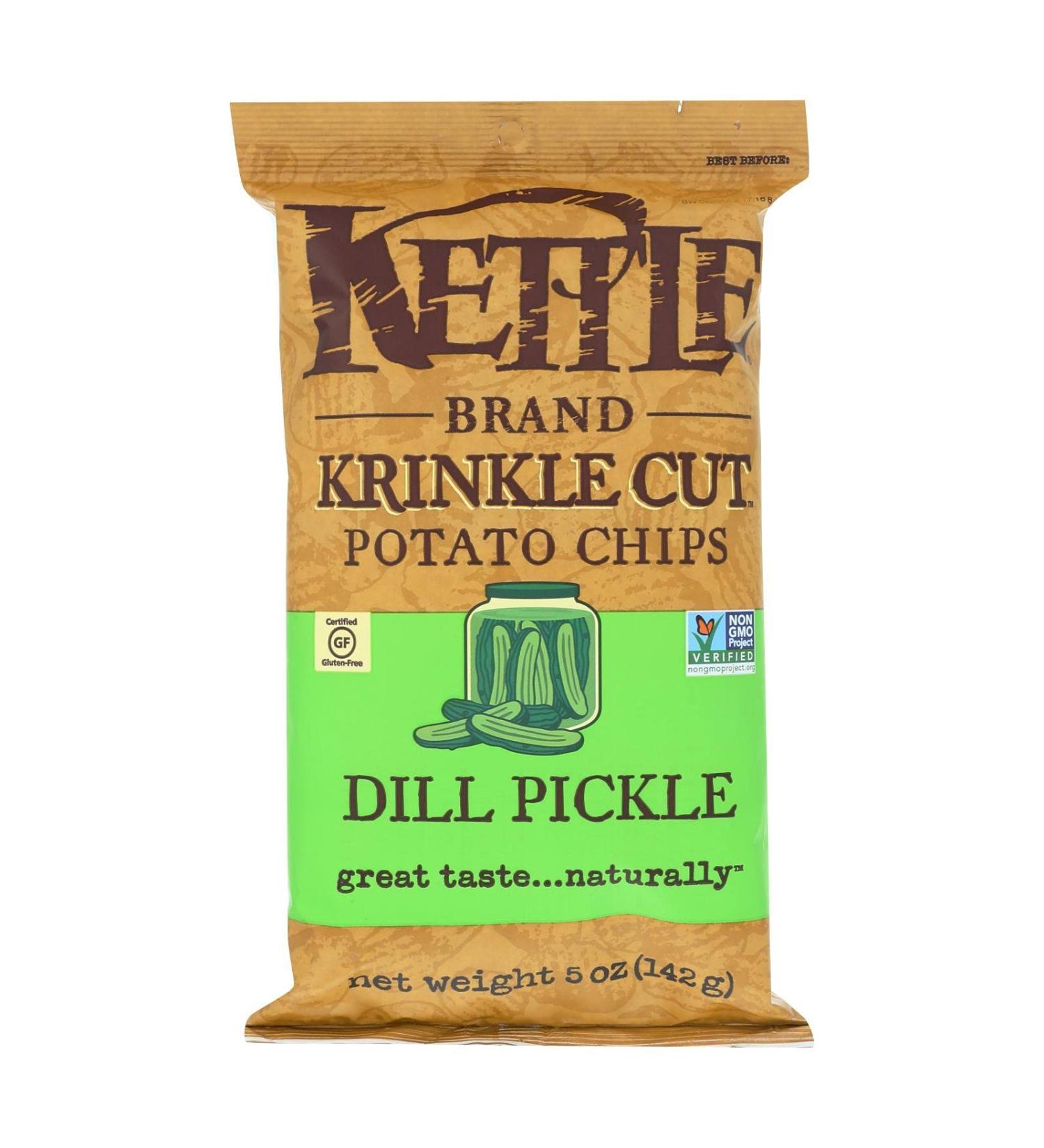 Kettle Foods Krinkle Cut Dill Pickle Potato Chips 5 oz - Crunchy Snack - Buy Online on GoSupps.com