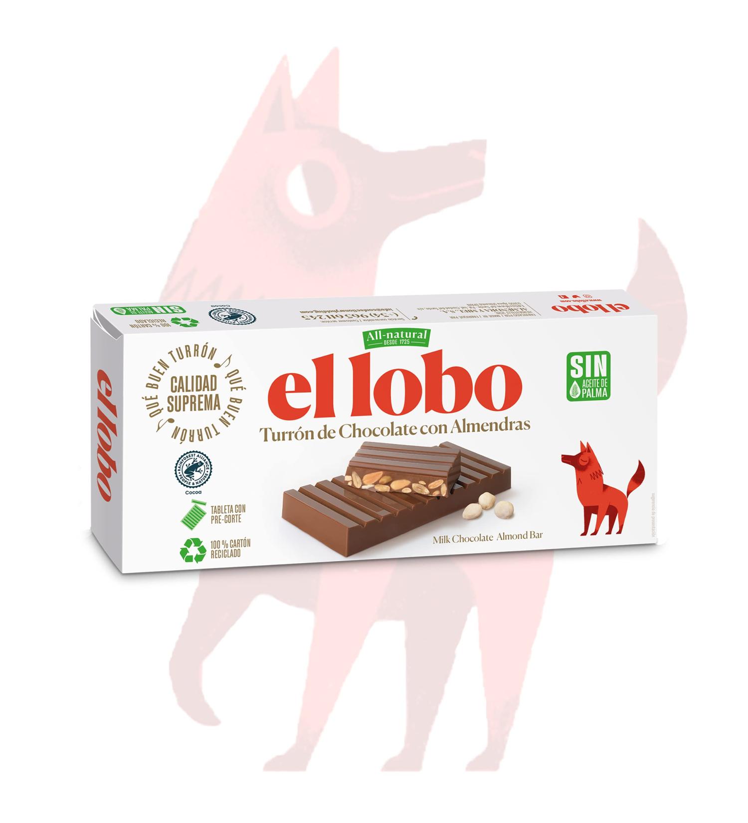 Ellobo - Touron chocolat avec des amandes el lobo 250g | Nougat Marron 250 g (Lot de 1) - Buy Online on GoSupps.com
