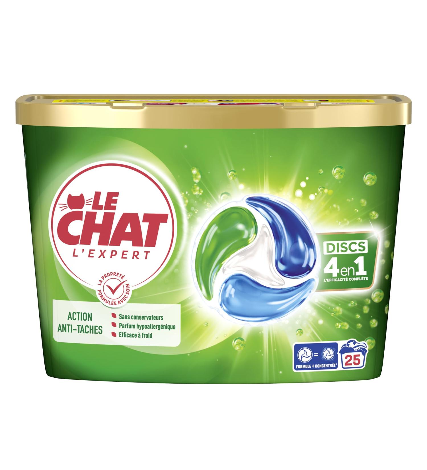 LE CHAT -The Expert -4in1 Disc -Anti-Stain Action -Preservative Free -Hypoallergenic Fragrance -Ingredients Selected with S