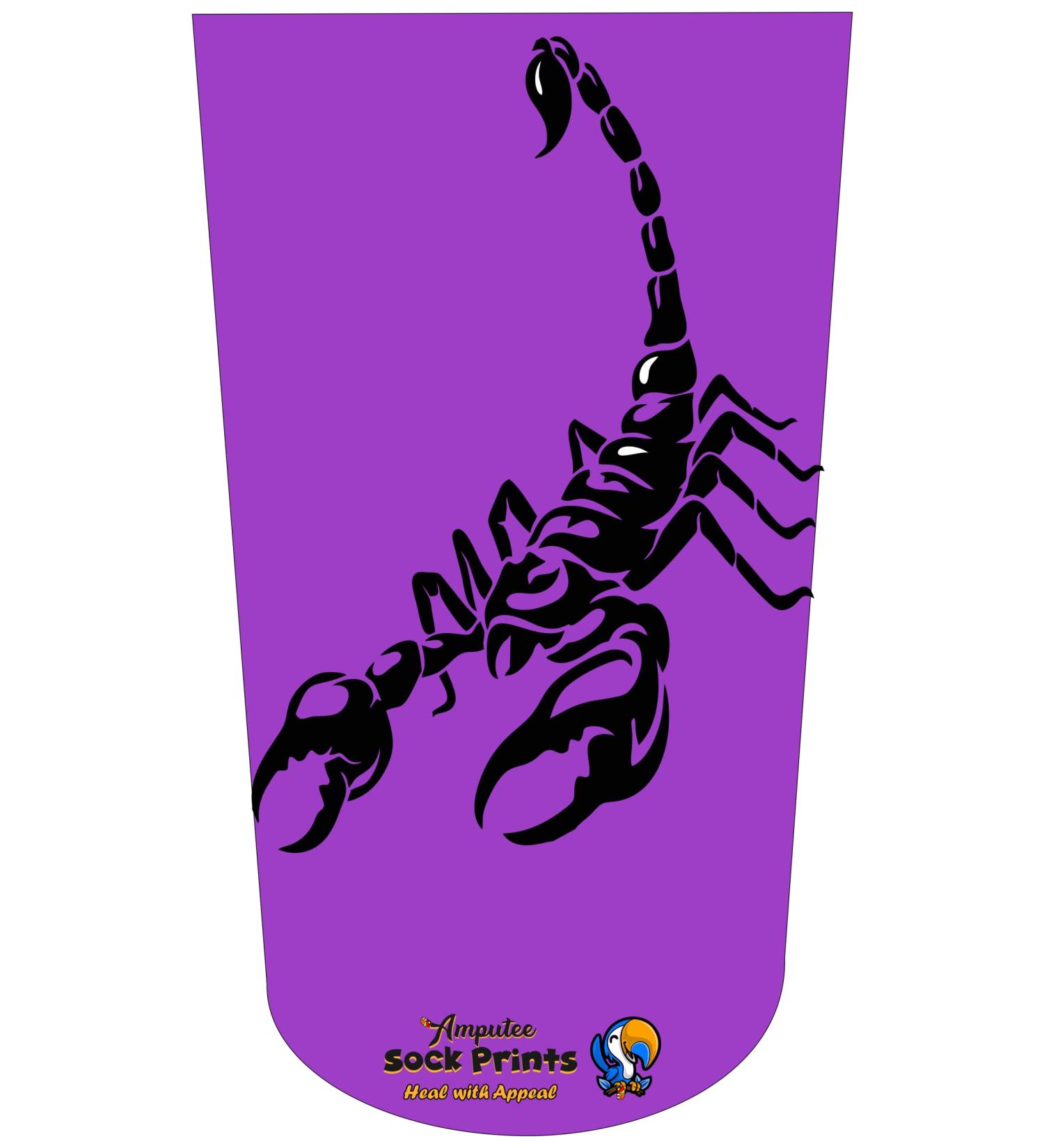 Heal with Appeal Amputee Stump Sock - Black Scorpion Purple 3-Ply Sock for Comfort & Support | Shop Internationally - Buy Online on GoSupps.com