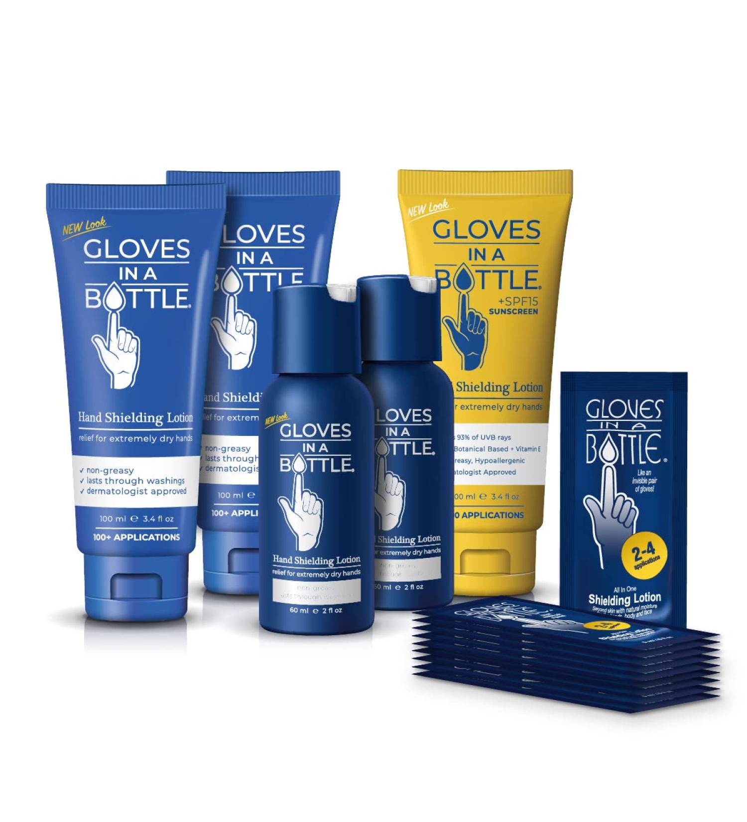 Gloves in a Bottle Skin Repair Lotion Gift Set - 5 Piece Solution for Dry Skin | International Shipping Available - Buy Online on GoSupps.com