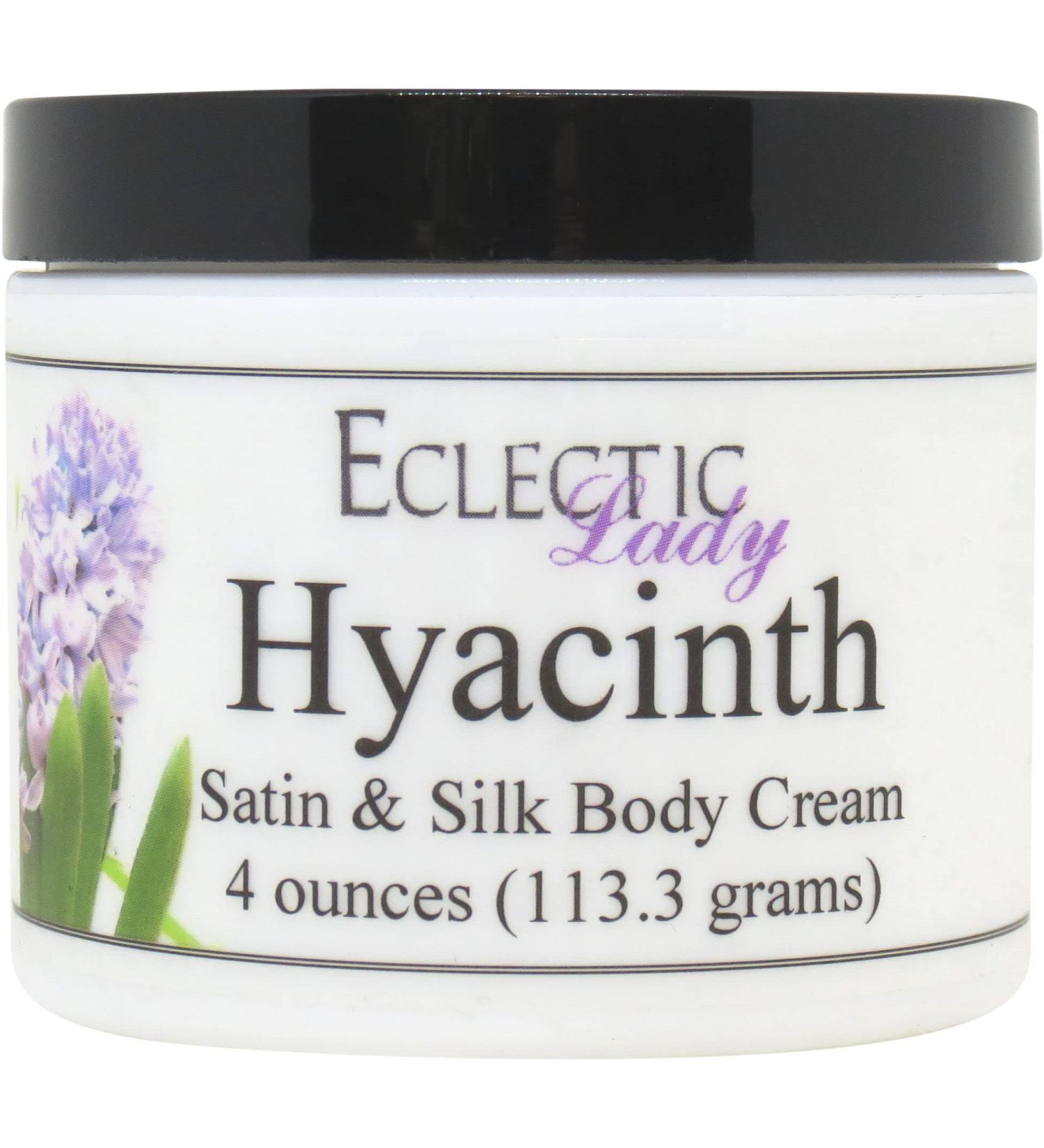 Eclectic Lady Hyacinth Satin & Silk Body Cream - Shea Butter Aloe & Vitamin E | Handcrafted in USA | 4 oz Hydrating Lotion for Women - Buy Online on GoSupps.com