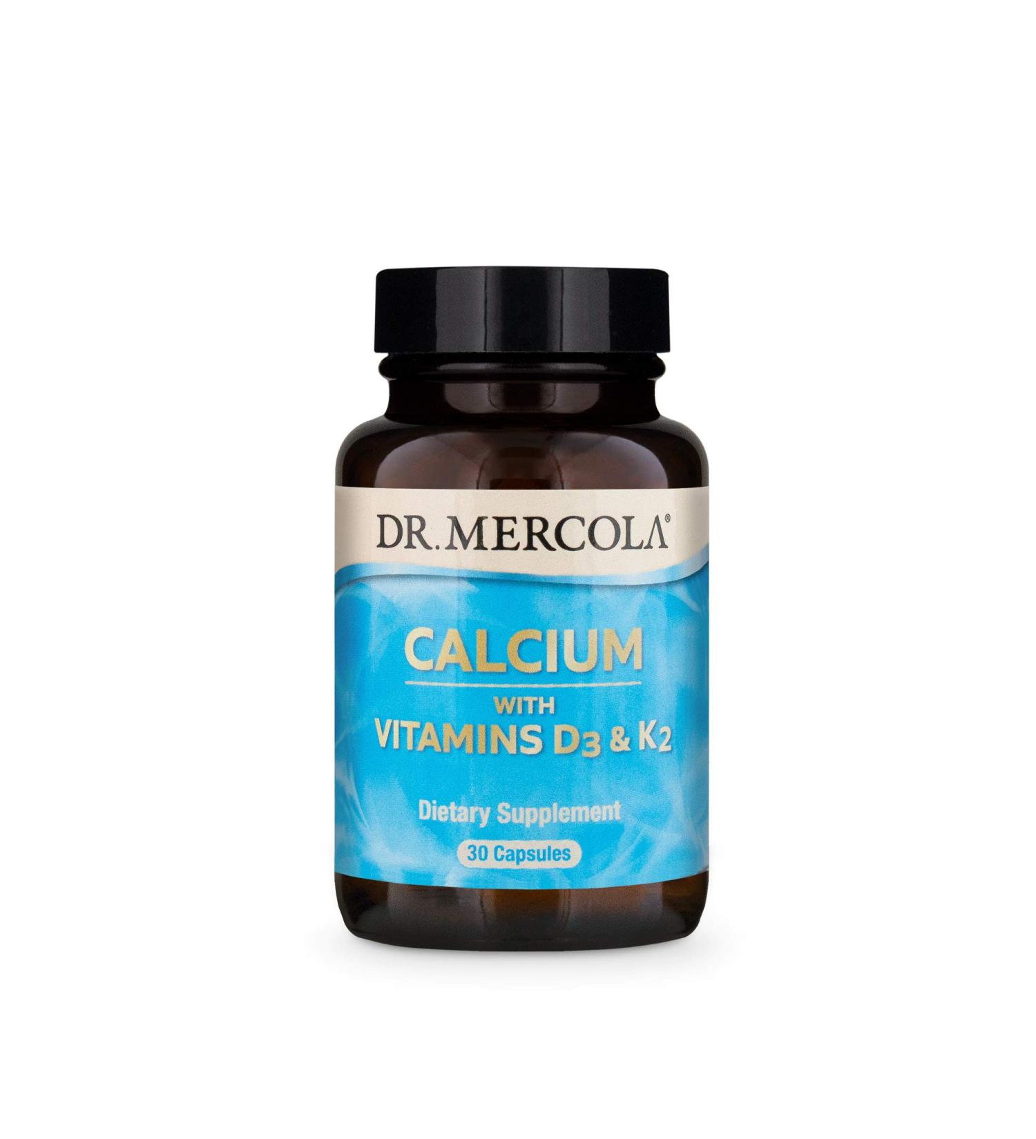 Dr. Mercola Calcium with Vitamins D3 & K2 - 30 Capsules for Bone Health - Buy Online on GoSupps.com