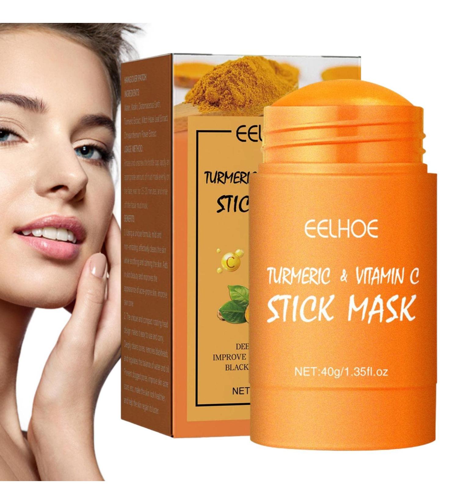  Dous Pore Cleanser | 1.35 Oz Turmeric Clay Vitamin C Remover Mask Soothing Skin Facial Mask for Women and Men to Remove Blackheads Soft Skin - Buy Online on GoSupps.com