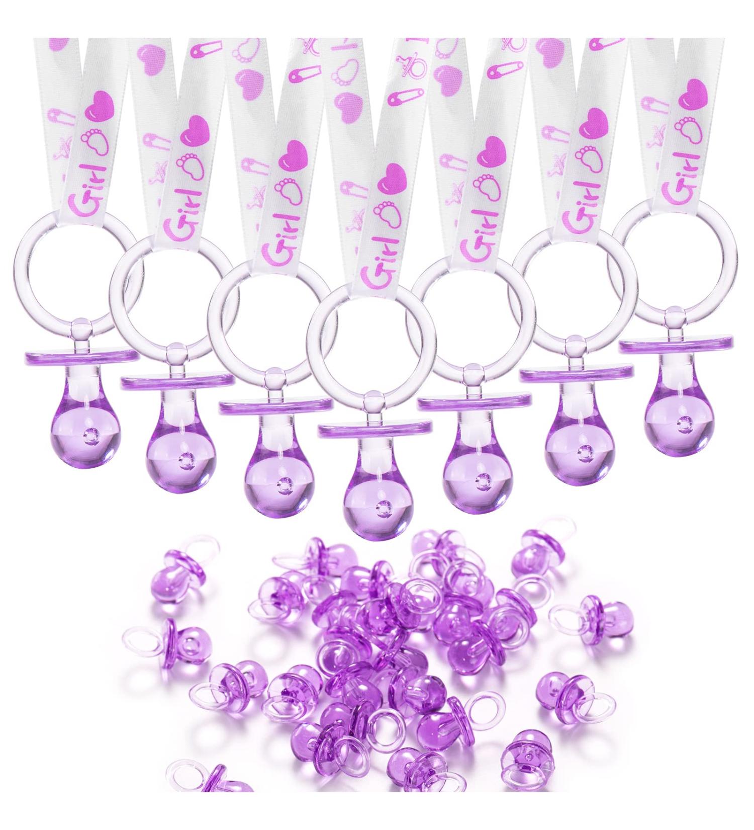 Purple Baby Shower Pacifiers Necklace - 2.5 Acrylic Charm for Party Favors & Decor - Buy Online on GoSupps.com