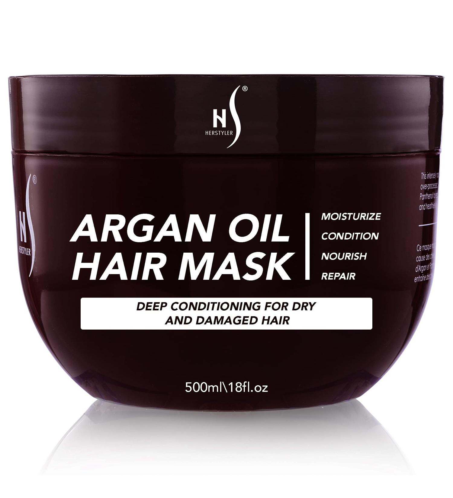 Herstyler Argan Oil Hair Mask - Deep Conditioning for Dry, Damaged Hair Growth - Curly Hair Treatment for Limp, Dull Hair - Anti-Frizz Formula - Buy Online on GoSupps.com