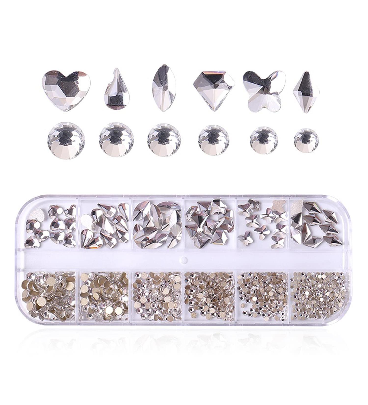YOUMOO 800PCS Multi Shape Flat Back Rhinestones for DIY Nail Art, Crafts & Jewelry (Crystal) - Buy Online on GoSupps.com