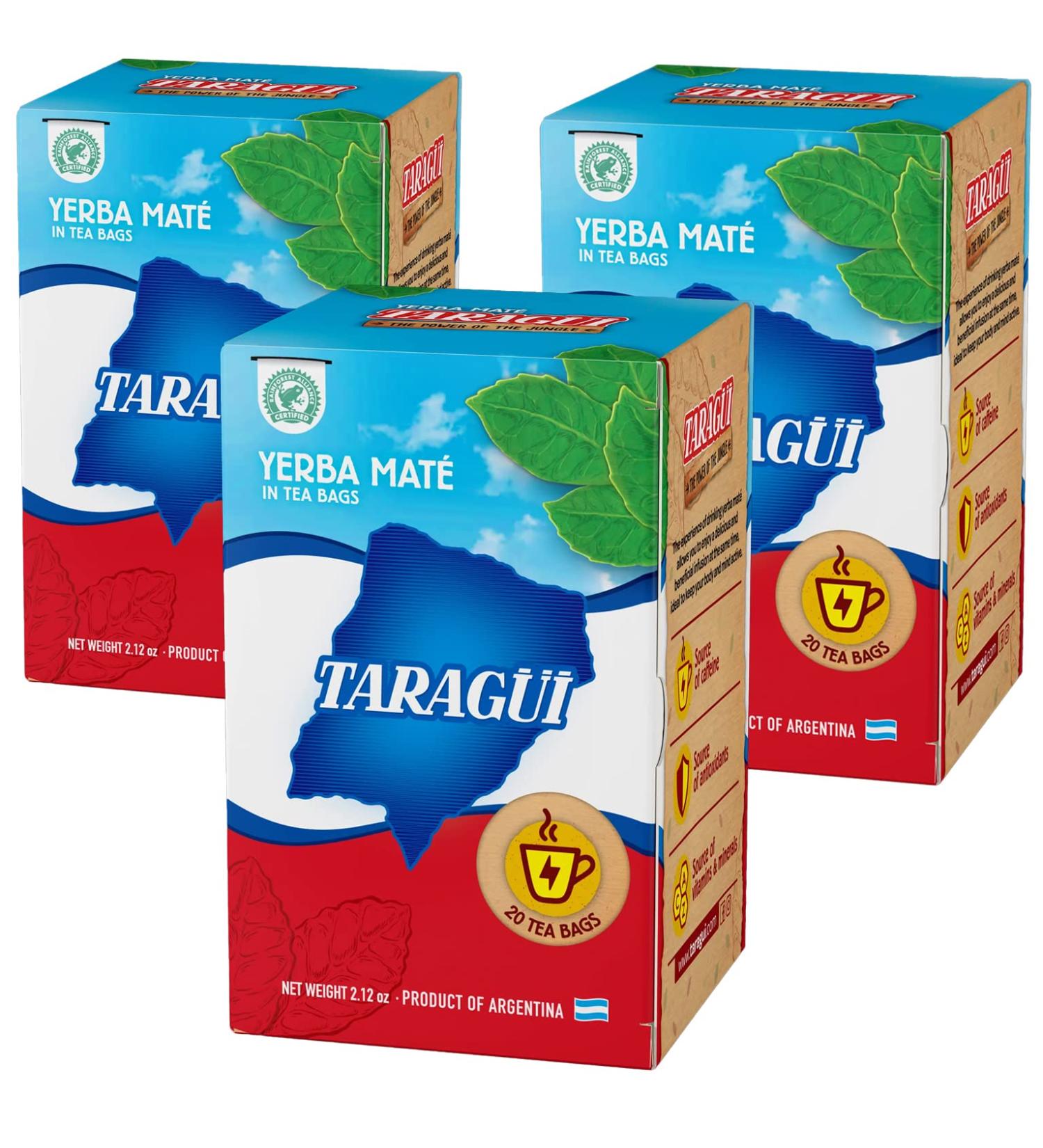 Taragui Yerba Mate 60 Teabags (180g) | Authentic Argentine Mate Tea | Detox & Energy Drink | International Shipping - Buy Online on GoSupps.com