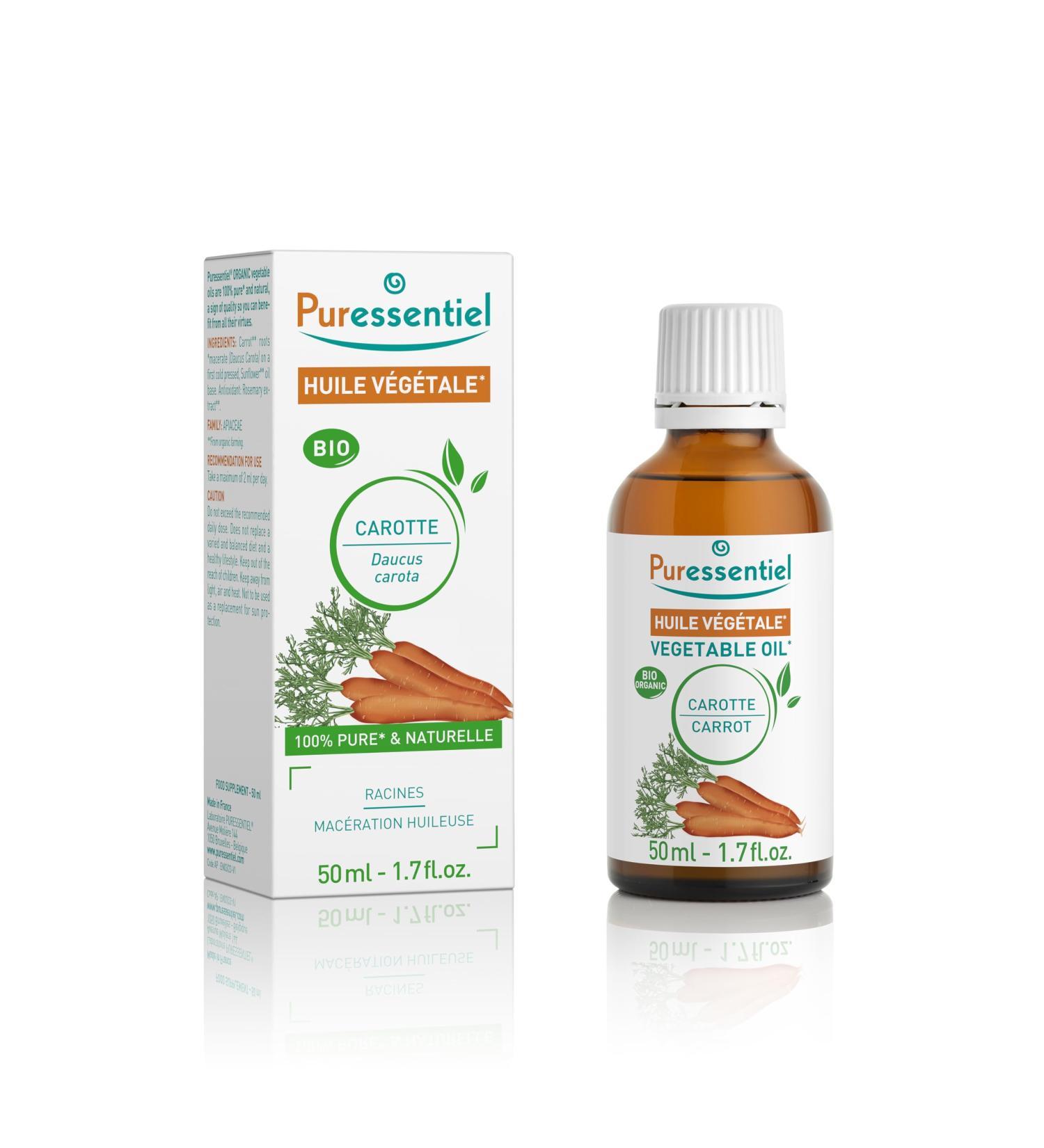 Puressentiel - Carrot Vegetable Oil - Rich in Carotenoids - Organic - 100% Natural - Vegan and Cruelty free - Healthy looking - 50 ml - Buy Online on GoSupps.com