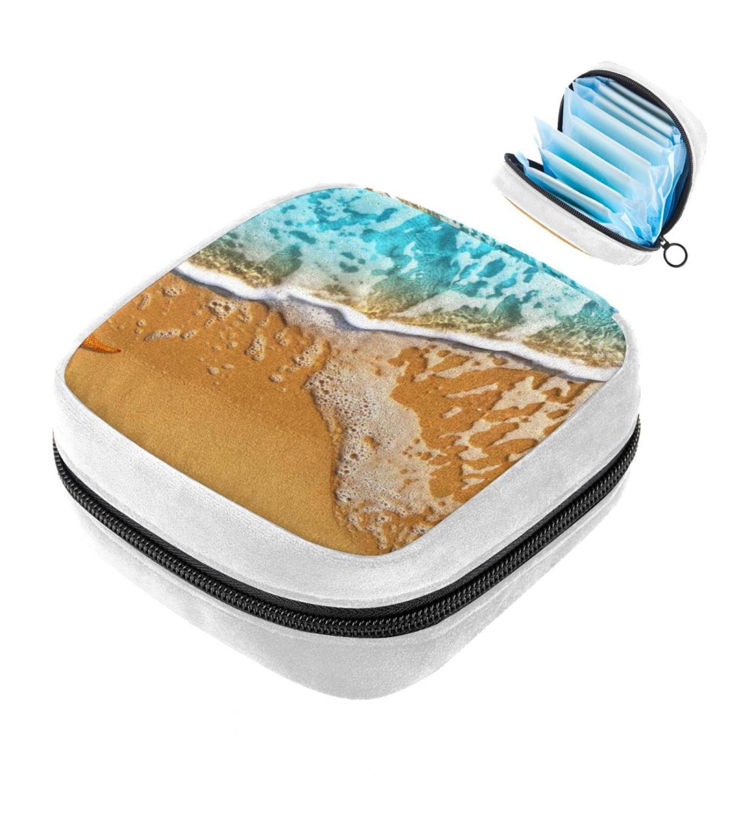 Sanitary Napkin Storage Bag | Period Tampon Makeup Pad Pouch | Beach Starfish Design - Color5338 - Buy Online on GoSupps.com