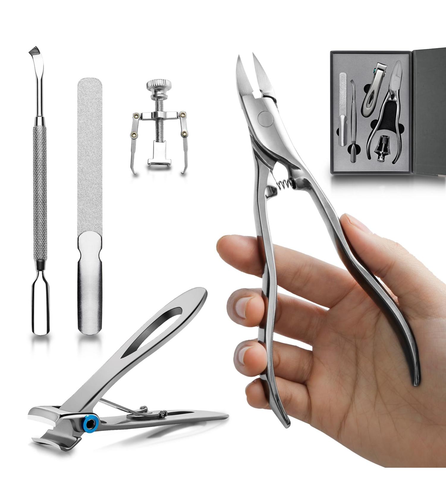 Long Handle Ingrown Nail Clippers Large Wide Jaw Opening Nail Clippers for Seniors Professional Heavy Duty Nail Treatment Pedicure Tool Kit Stainless Steel Nail File Lifter With Wide Jaw Nail Clipper - Buy Online on GoSupps.com