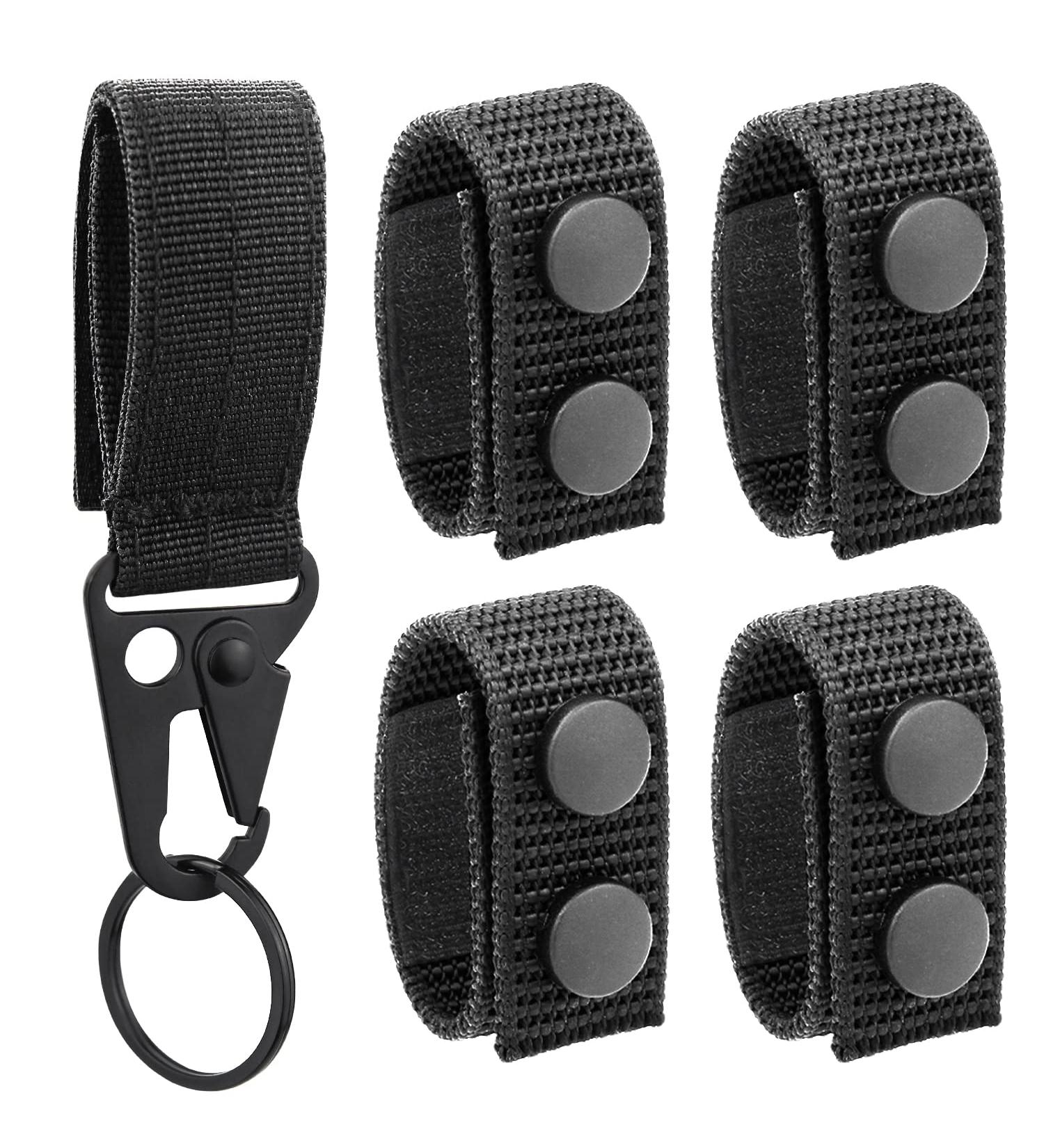 Belt Keepers with Tactical Gear Clip | Law Enforcement Nylon Duty Belt 2 Keepers with Key Holder | Police Black 5 Pcs - Buy Online on GoSupps.com