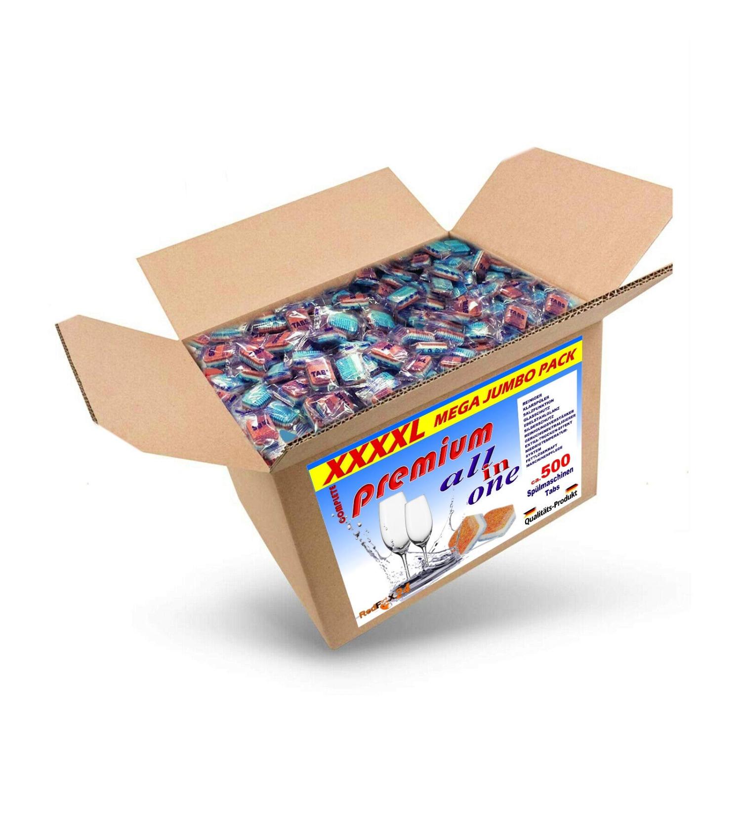 Premium Phosphate-Free Dishwasher Tabs - 10kg (500 Pieces) | All-in-One Compatible with All Dishwashers - International Shipping - Buy Online on GoSupps.com