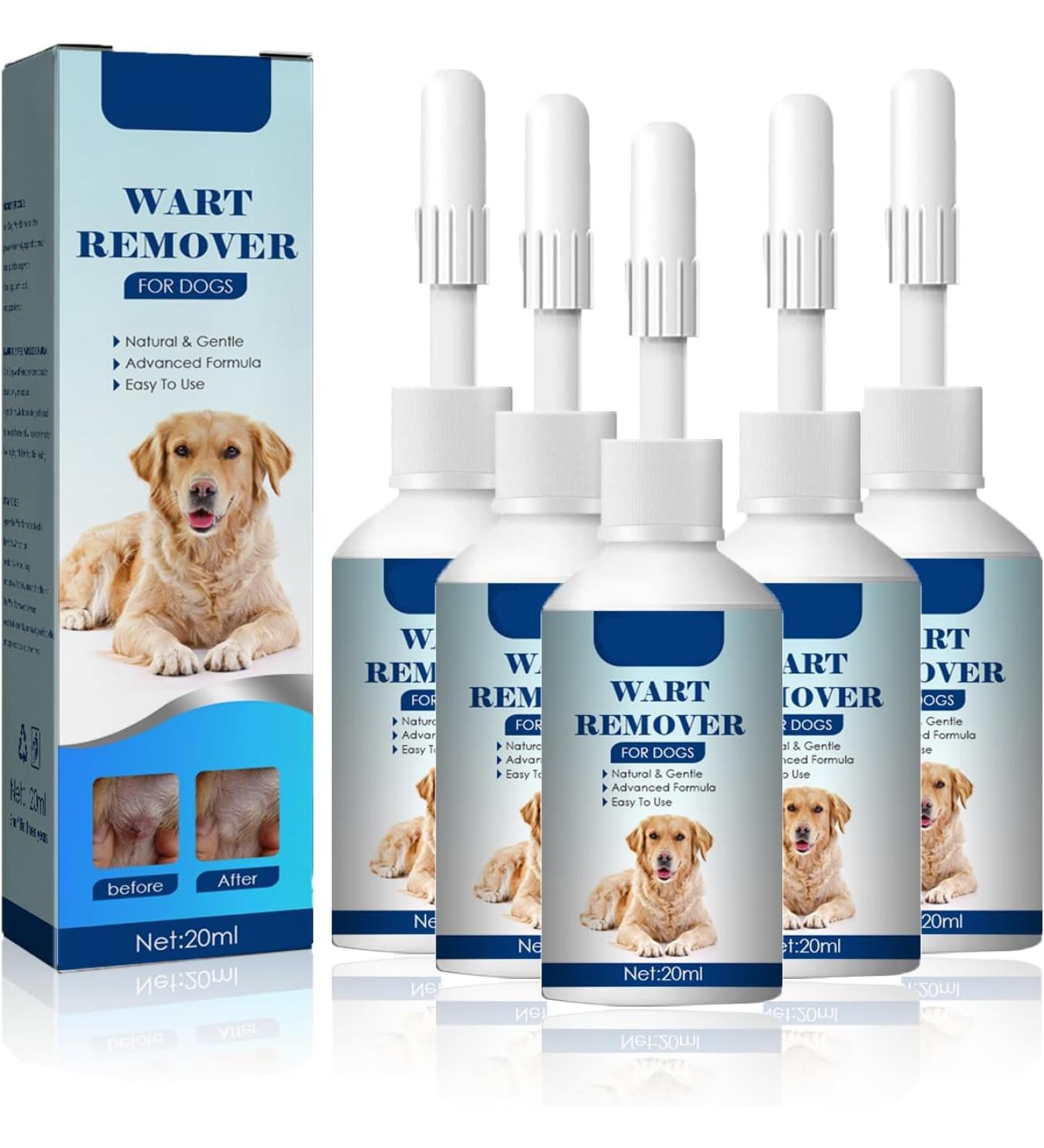 1/2/3/4/5Pcs Natural Dog Wart Removal Treatment | Dog Wart Remover | Dog Skin Tags with no Harm and Irritation | Effective Painless Wart Removal Treatment | Treatment for Dog Warts | 20ml (5Count (Pack of 5)) - Buy Online on GoSupps.com