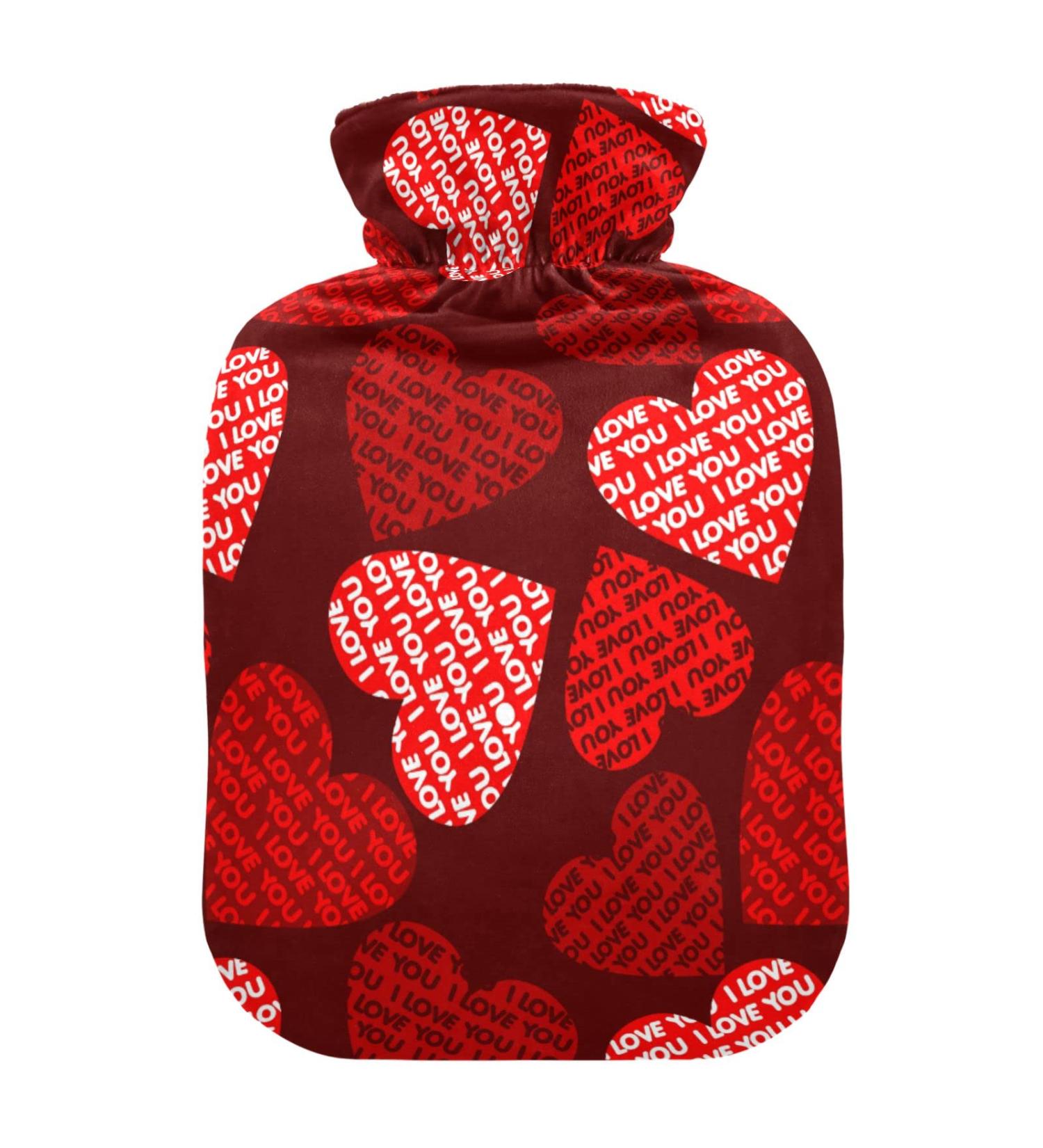 Valentine's Day Heart Hot Water Bottle for Pain Relief | 1L Heating Bag for Menstrual Cramps - Ideal Gift - Buy Online on GoSupps.com
